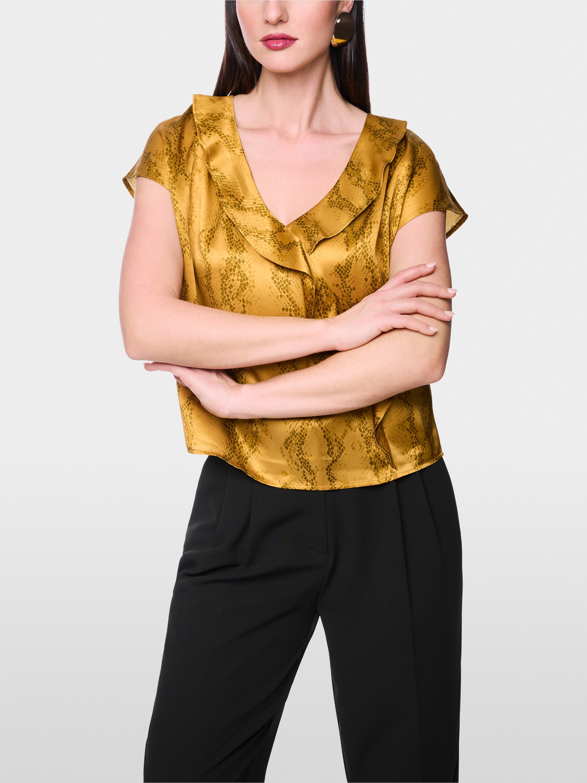 Top en soie à imprimé serpent