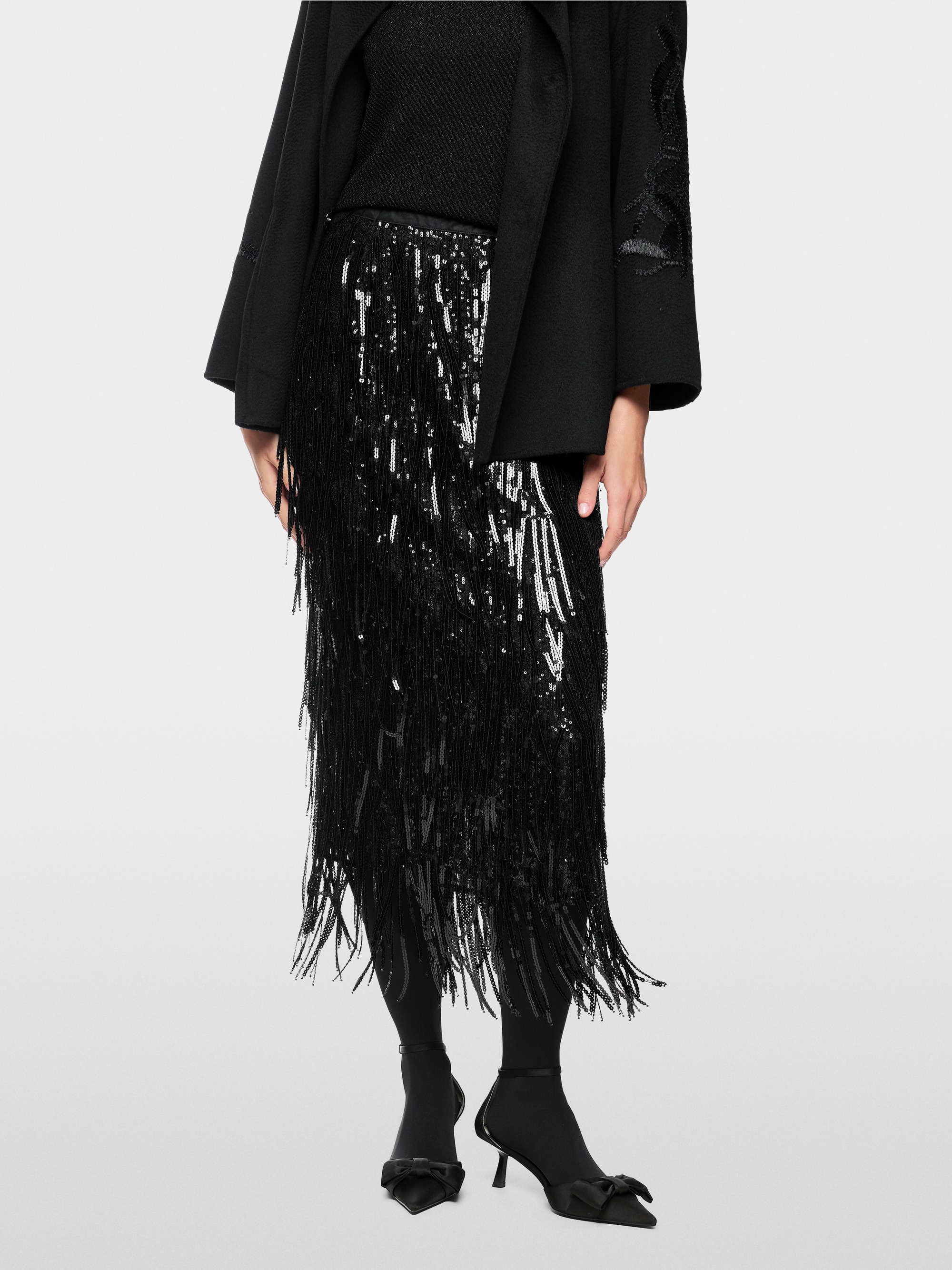 Rok met paillettenfranjes