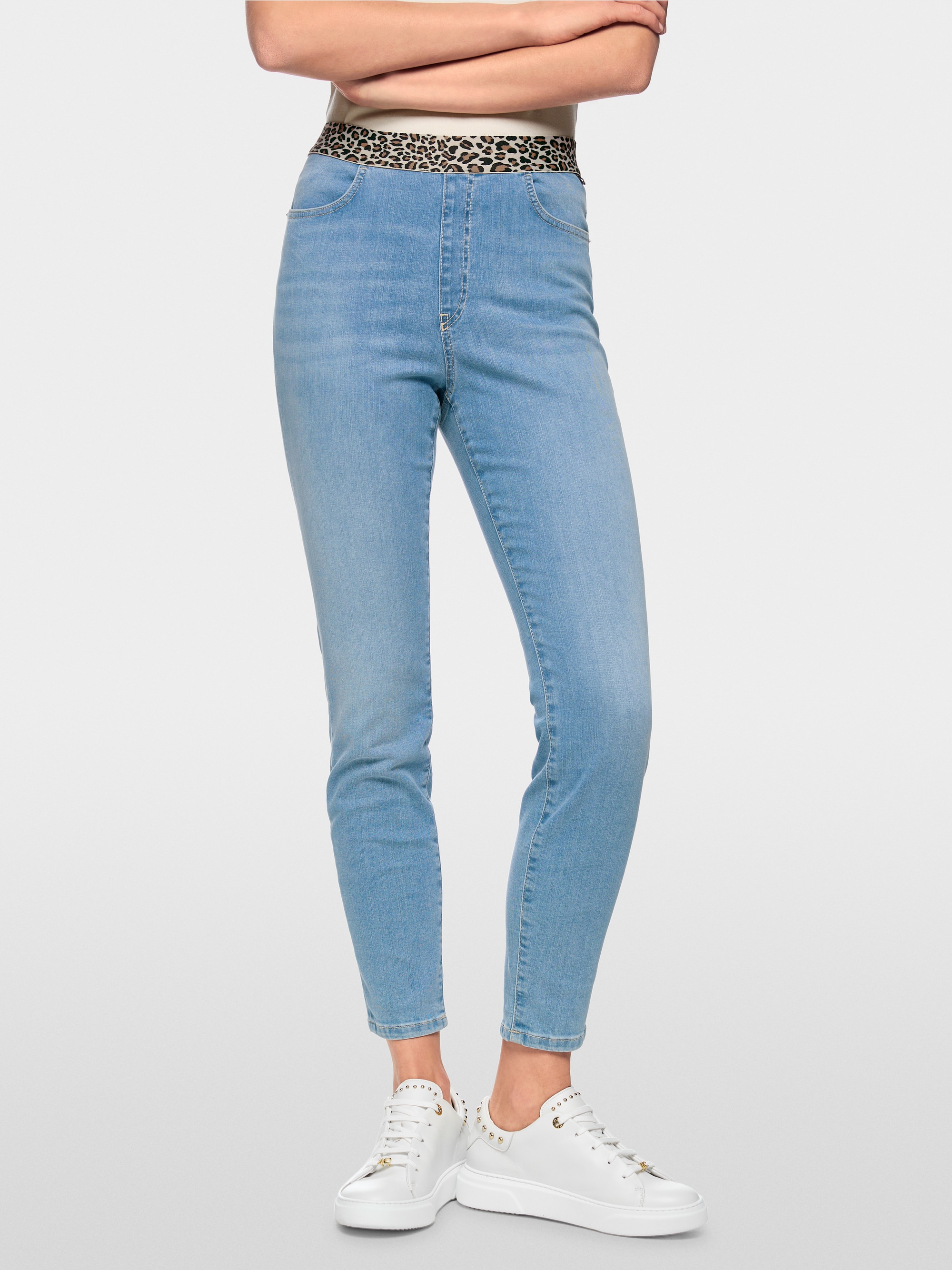 SOFIA pants with leopard print waistband