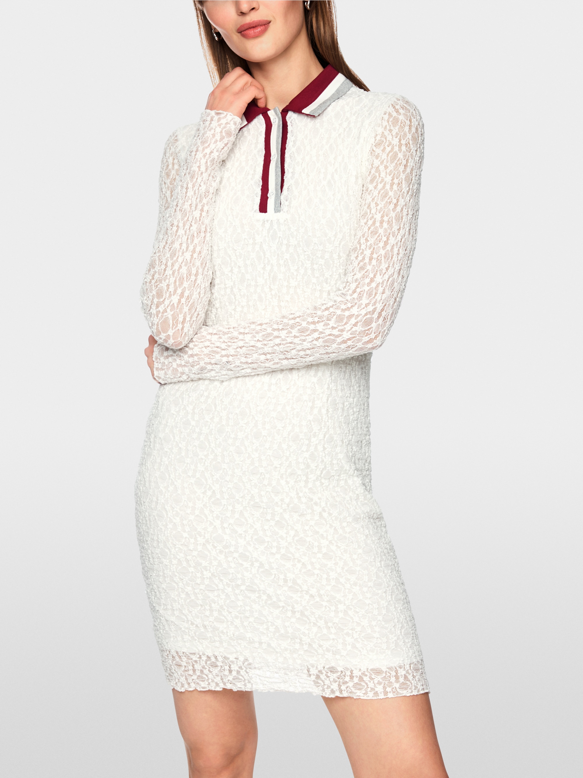 Robe polo à effet résille