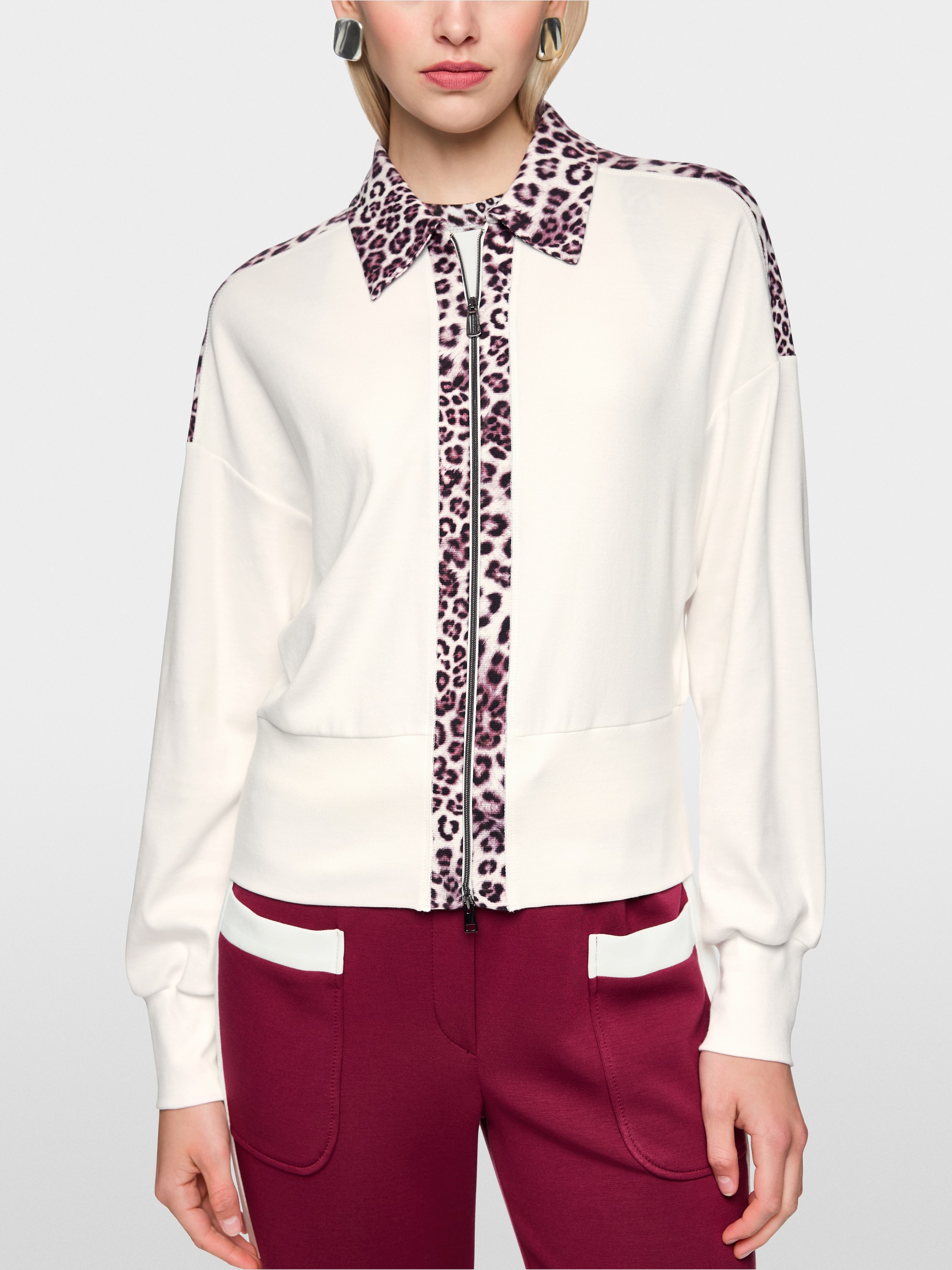 Cardigan with leopard details