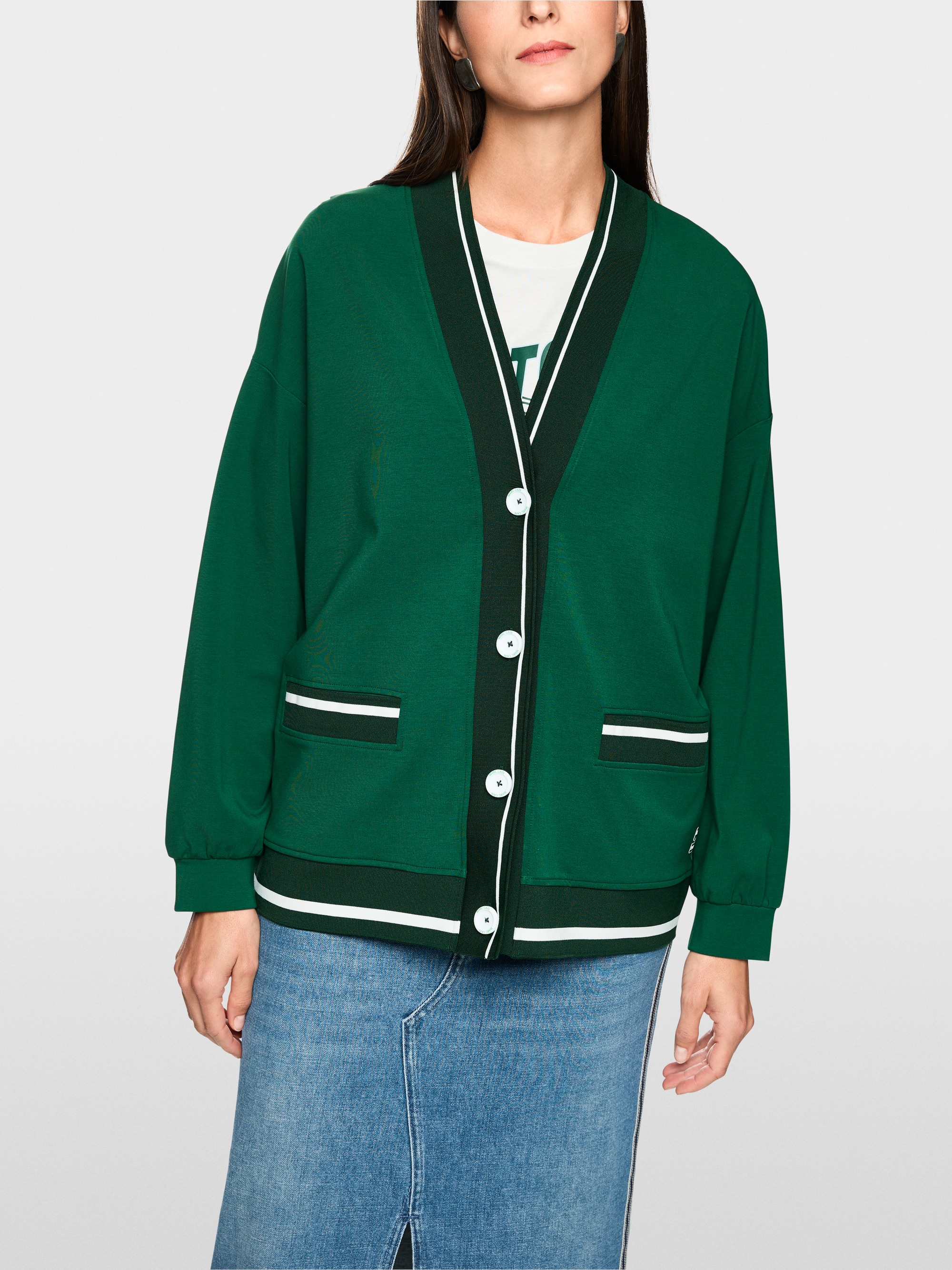 Loose jacket with striped details