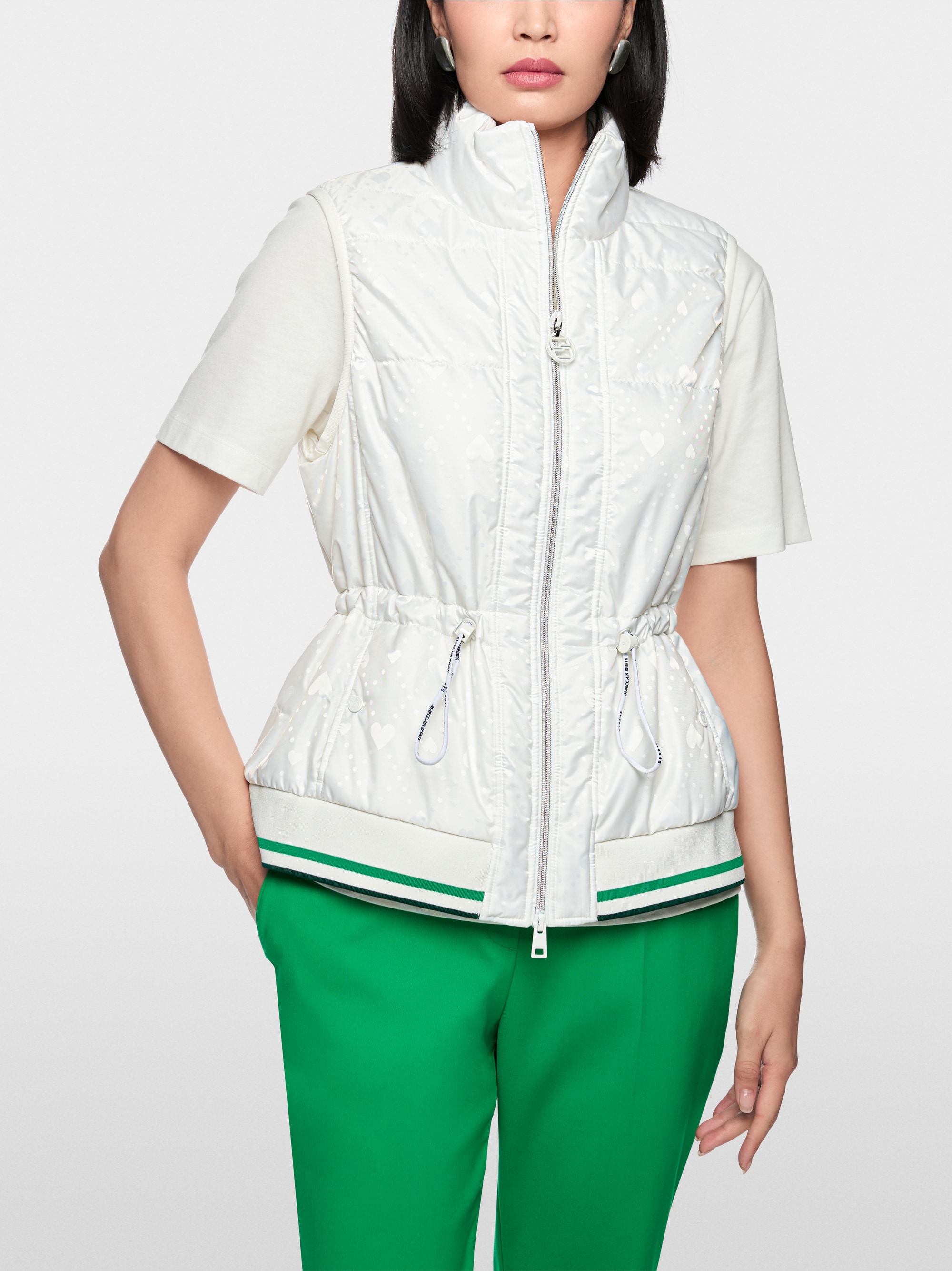 Padded gilet with heart print