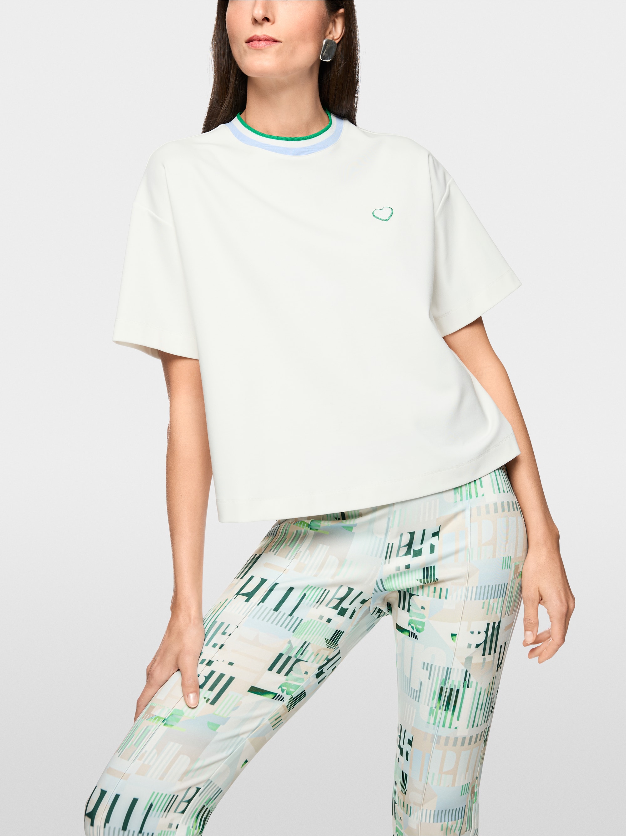 Shirt with heart and striped details