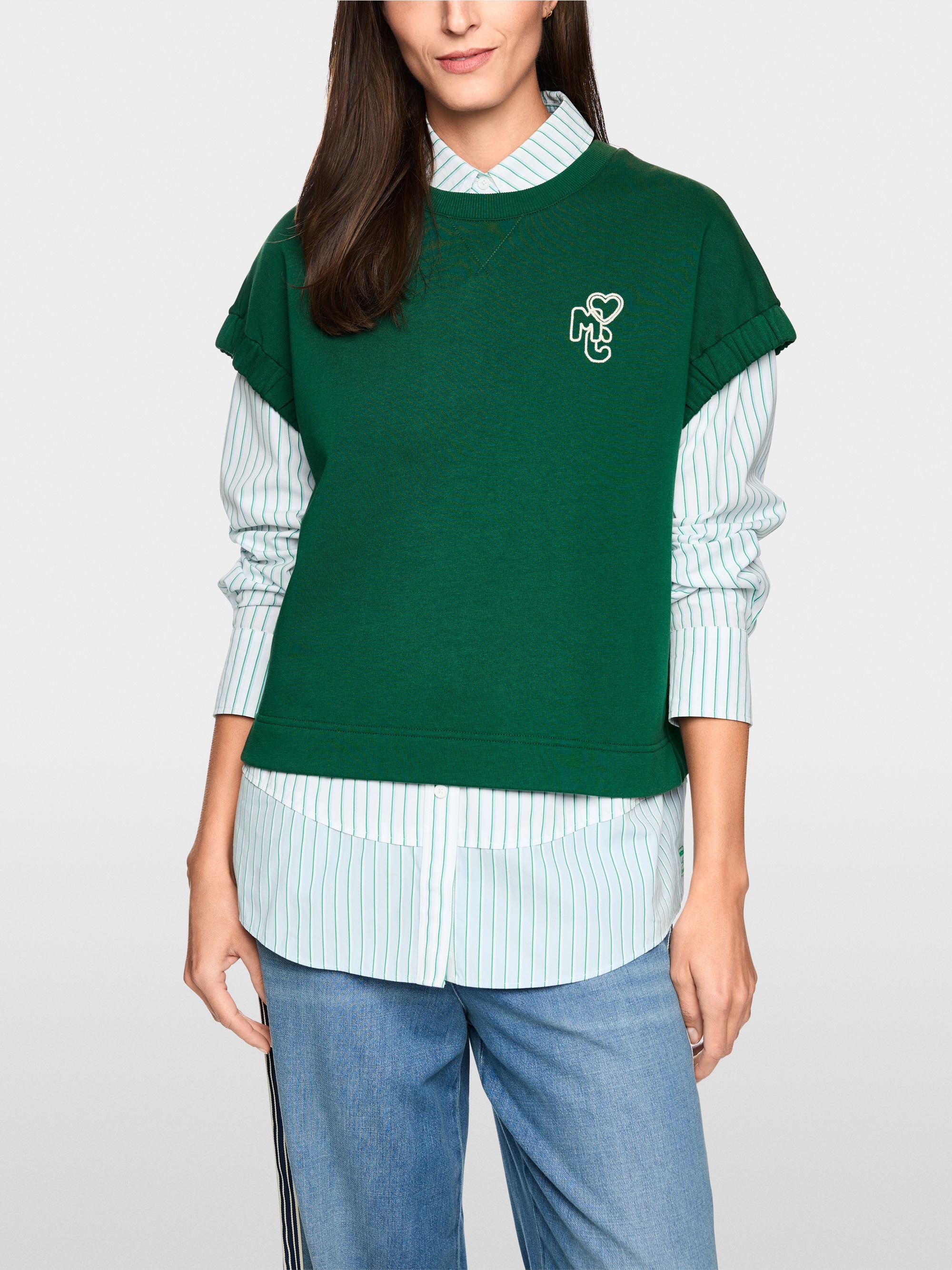 Wide-fitting stretch cotton shirt