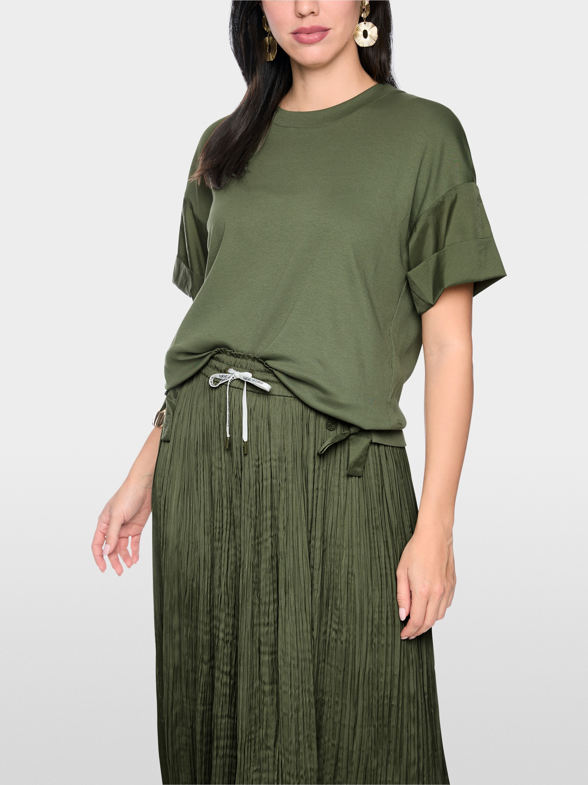 Materials mix T-shirt