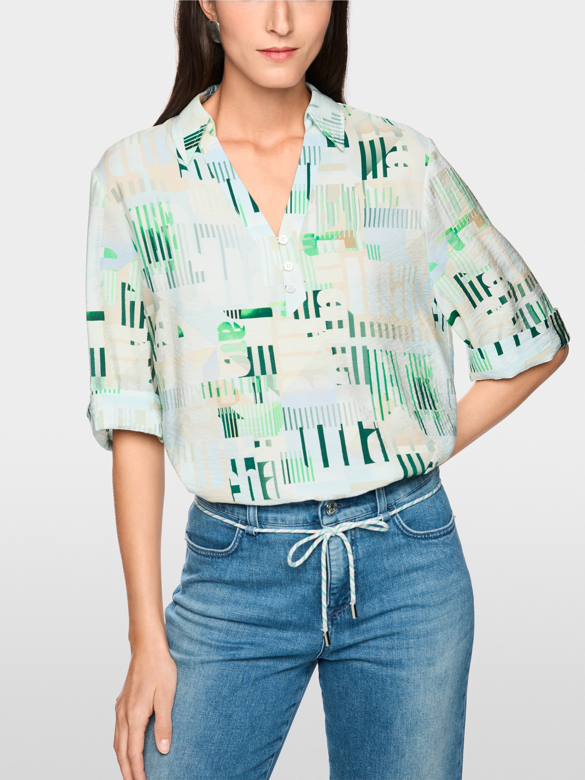 ‘Rethink Together’ printed blouse