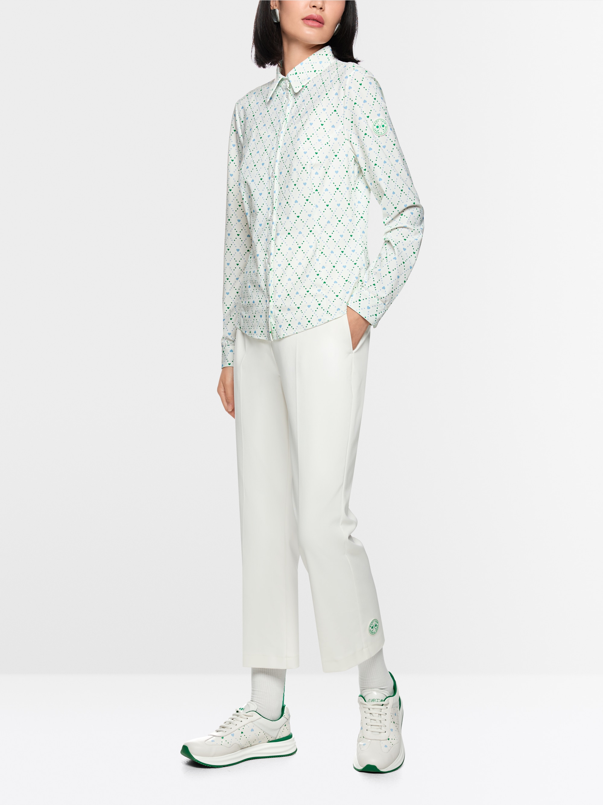 Stretch blouse with heart print