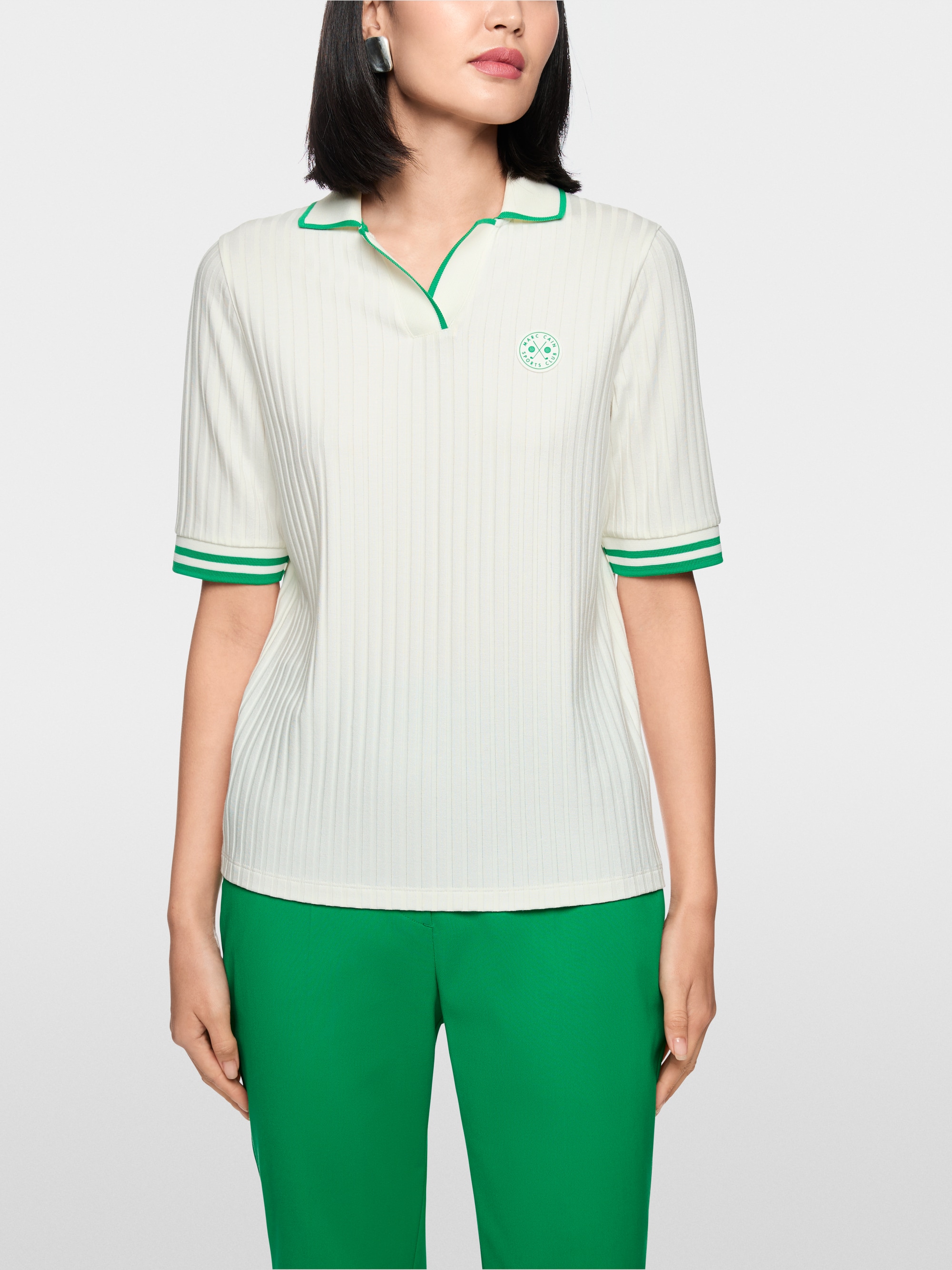 Ribbed polo shirt