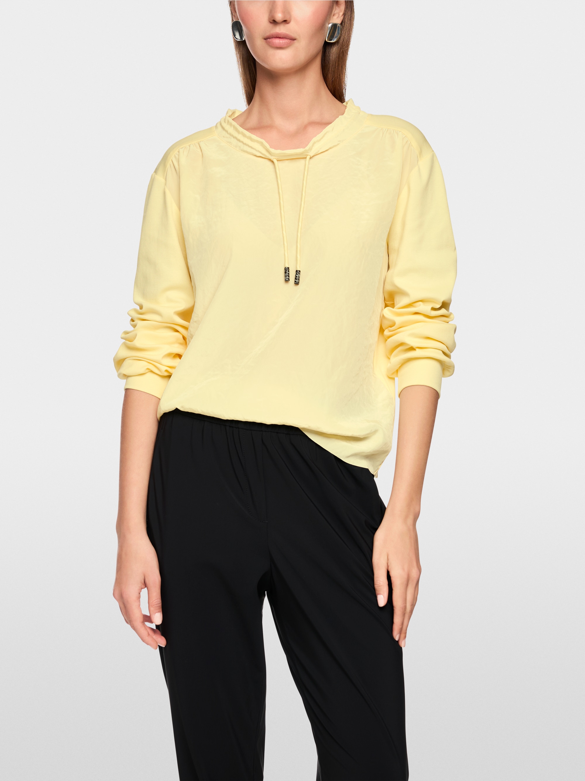 T-shirt à manches longues en mélange de matières