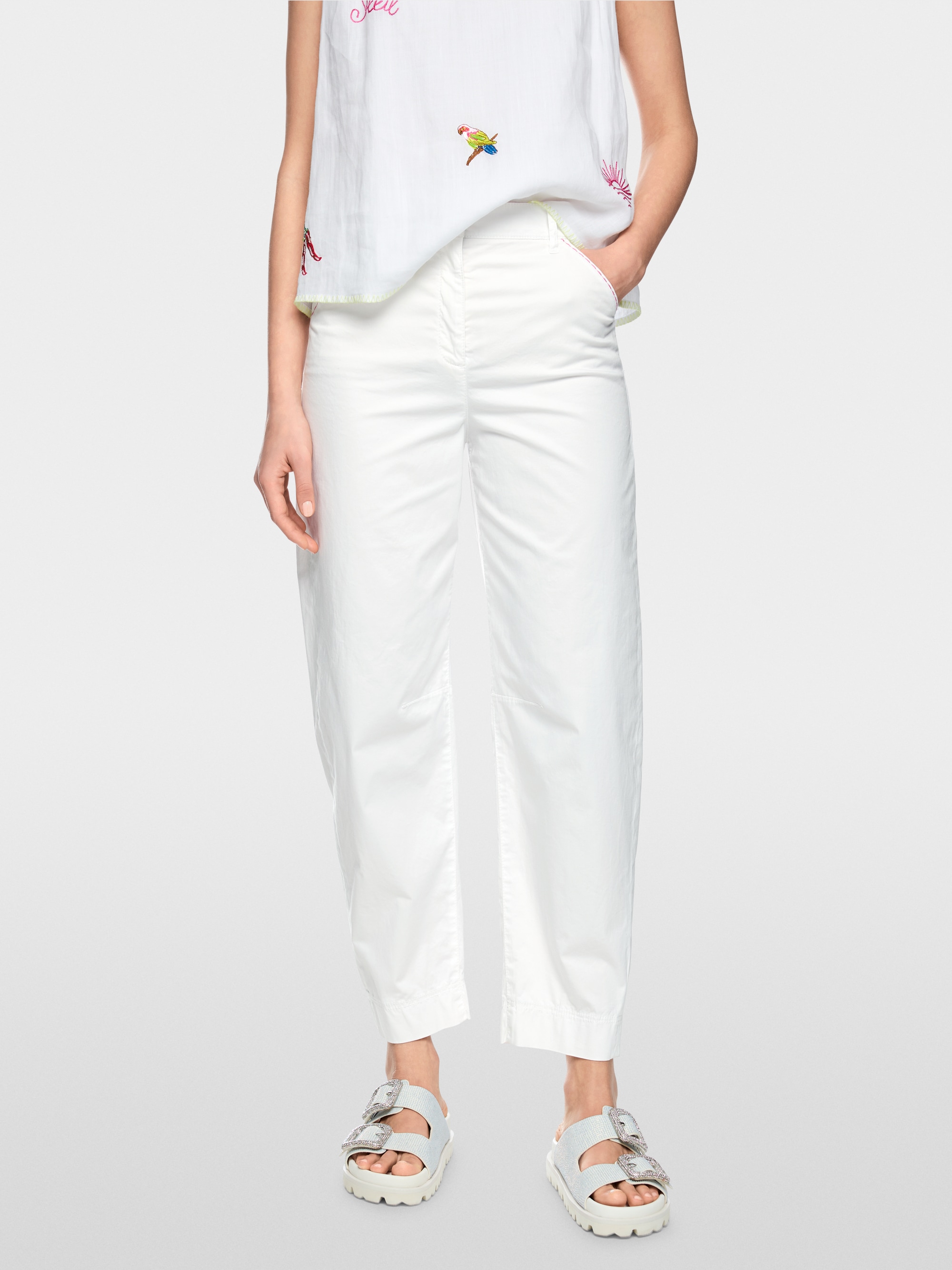 Pantalon en tissu RUMA coupe décontractée en forme de O