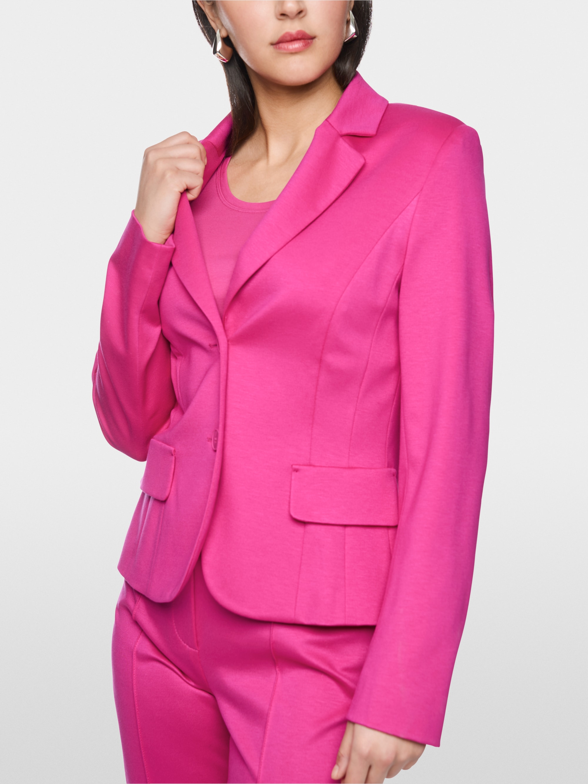 Blazer cintré en stretch à revers
