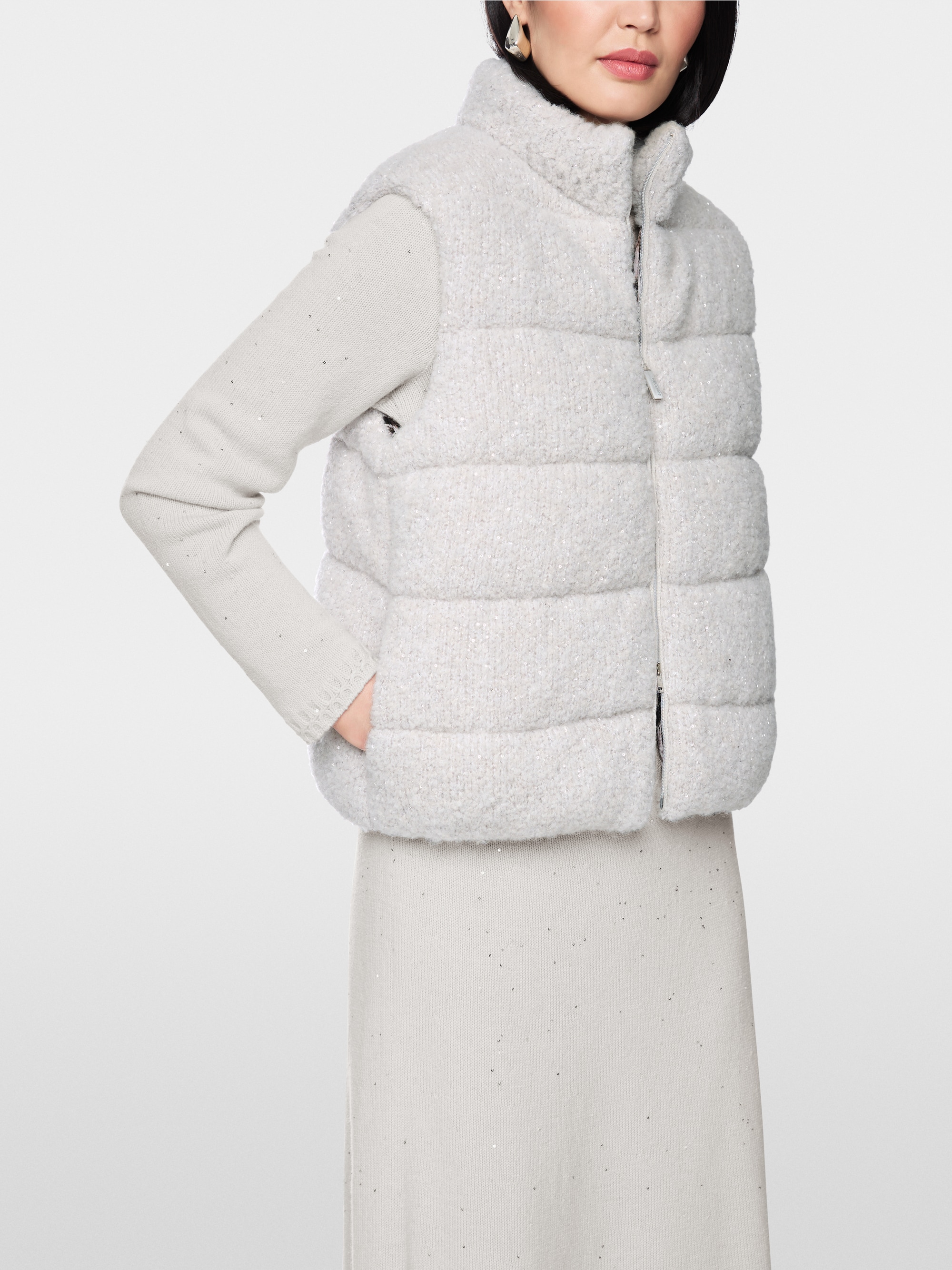 ‘Knitted in Germany’ bouclé waistcoat
