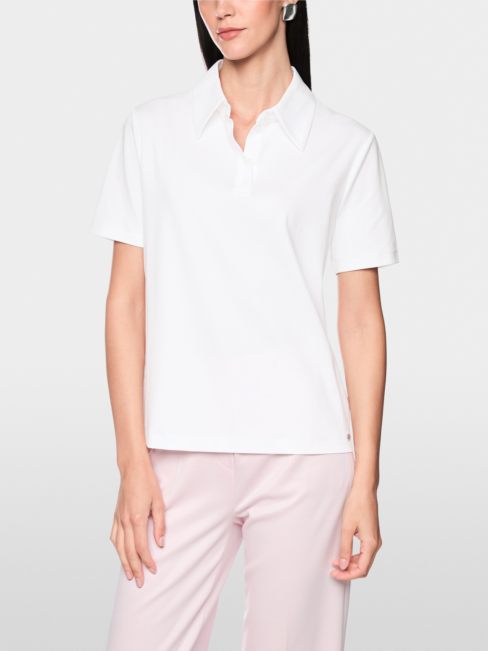 Stretch cotton polo shirt