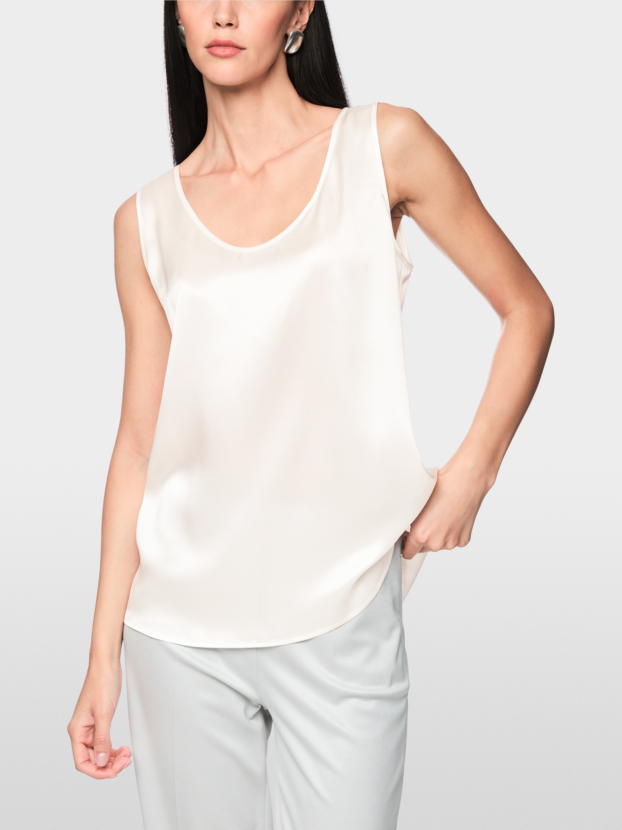 Shiny silk top