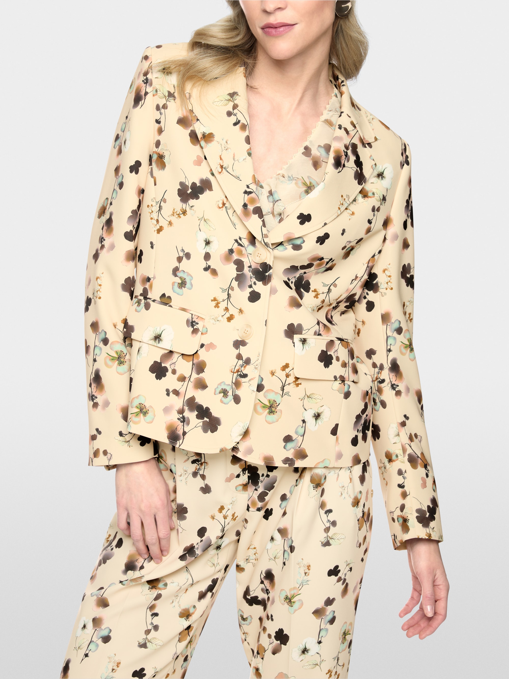 Blazer cintré à imprimé floral