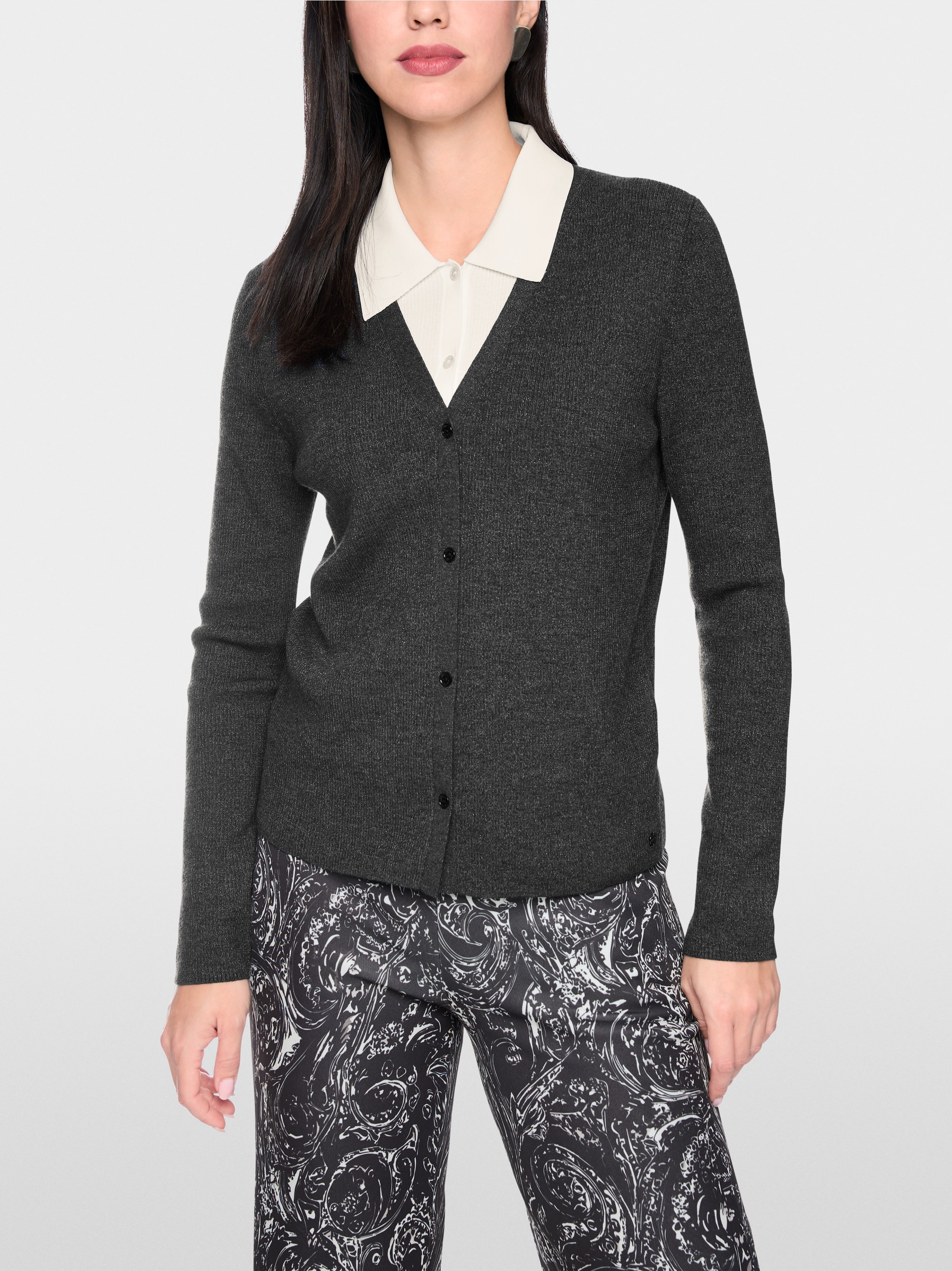 Cardigan en maille fine effet superposit