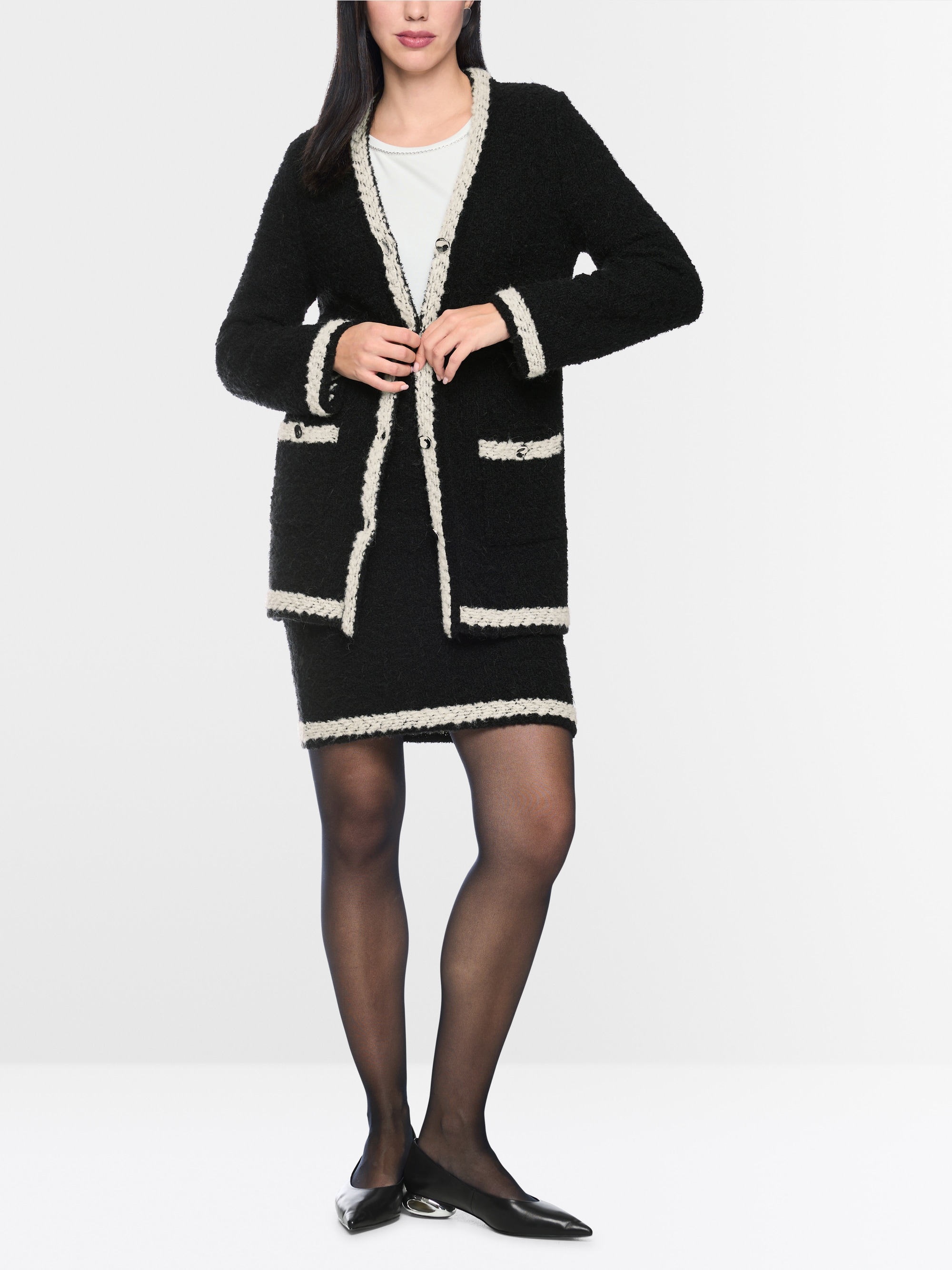 Cardigan bouclé tricoté en Allemagne