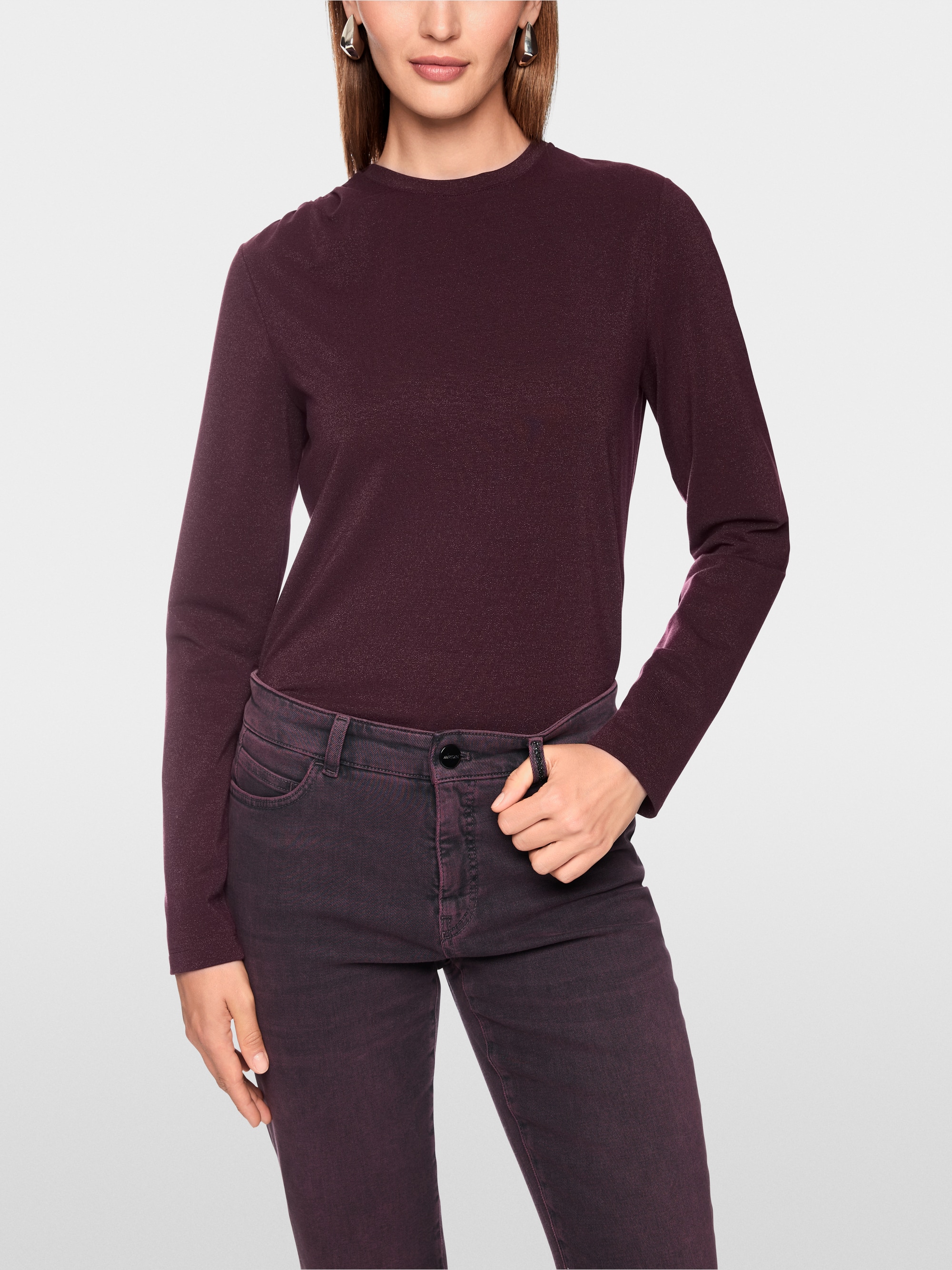 Fitted shirt with lurex