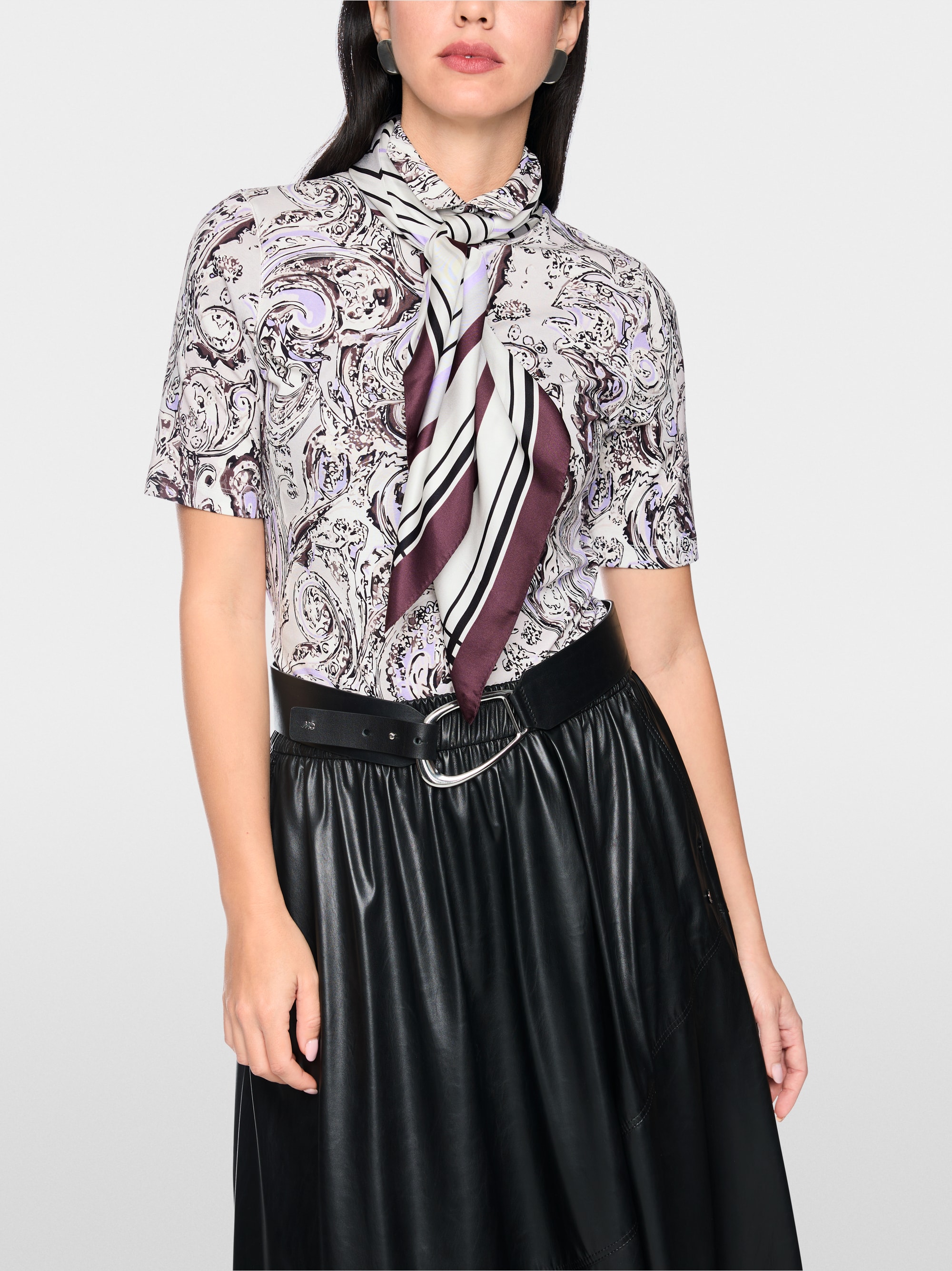T-shirt en coton avec col montant