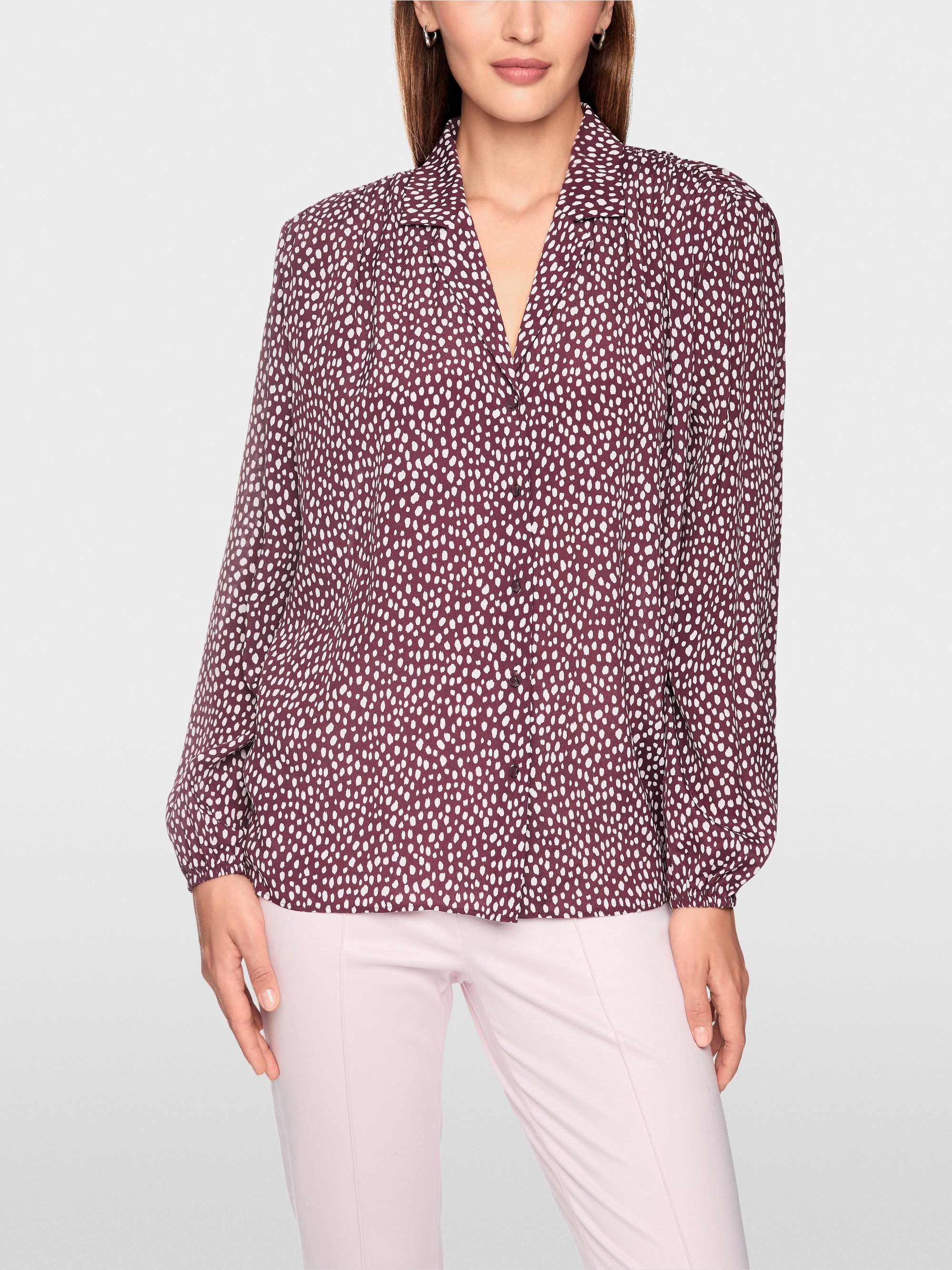 Blouse with polka dot print