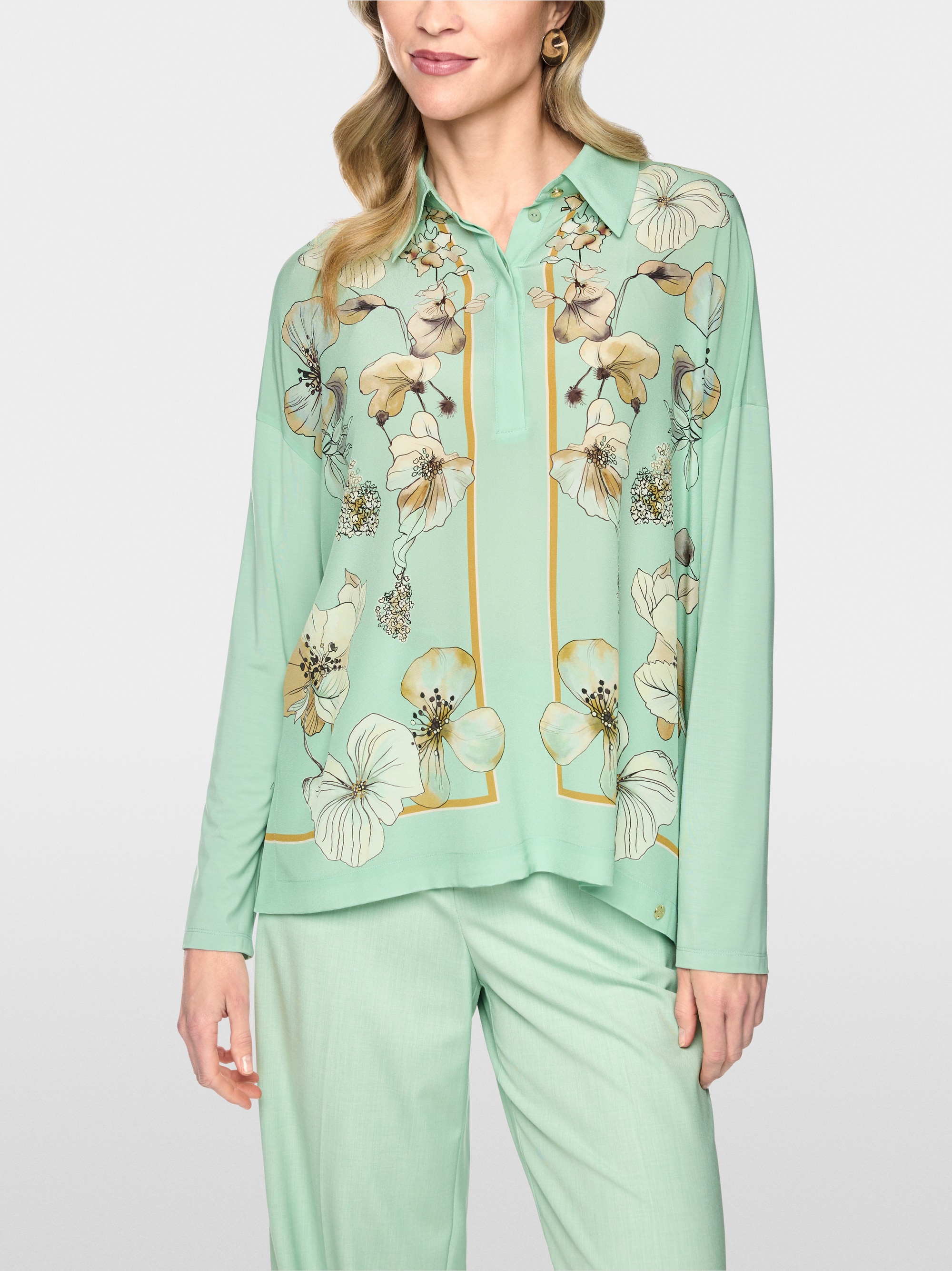 T-shirt chemise en mélange de matières