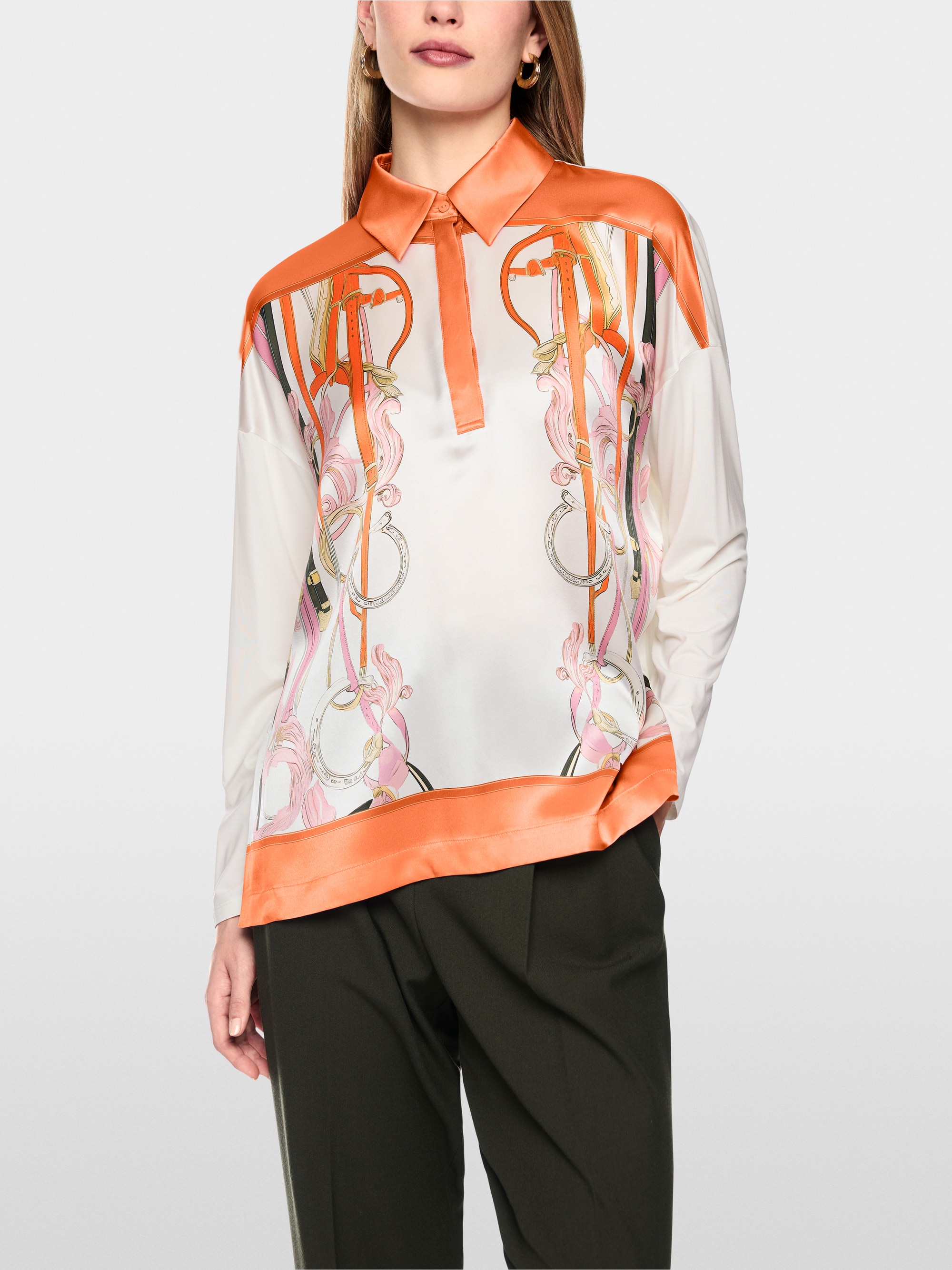 Silk blend blouse-style shirt