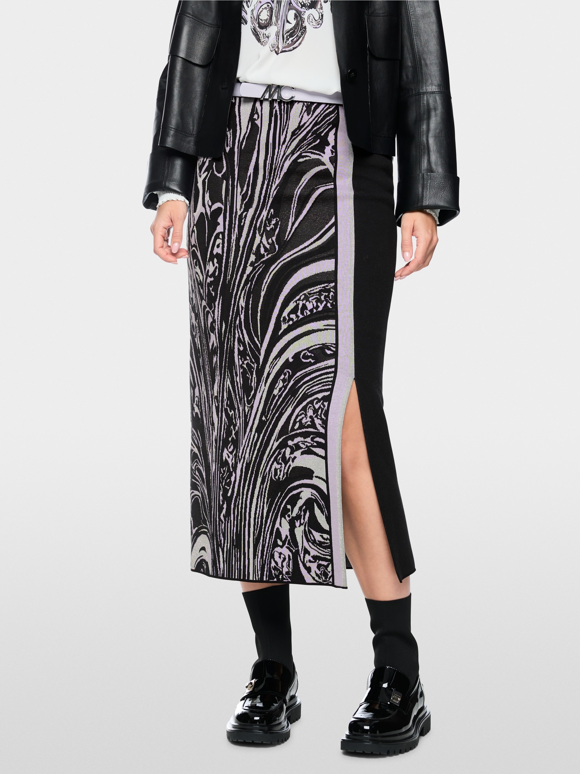 ‘Knitted in Germany’ long midi skirt