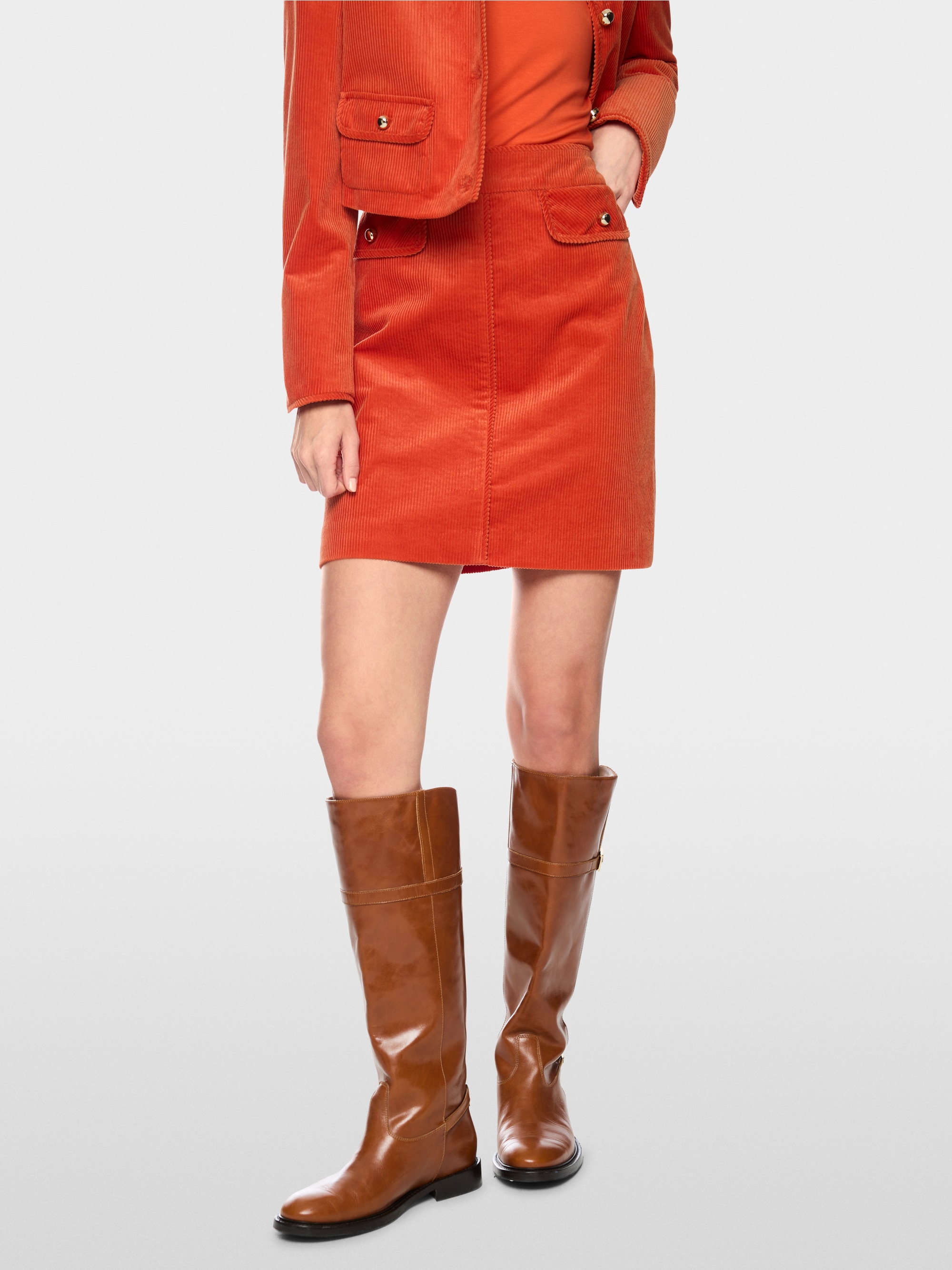 Cotton corduroy mini skirt