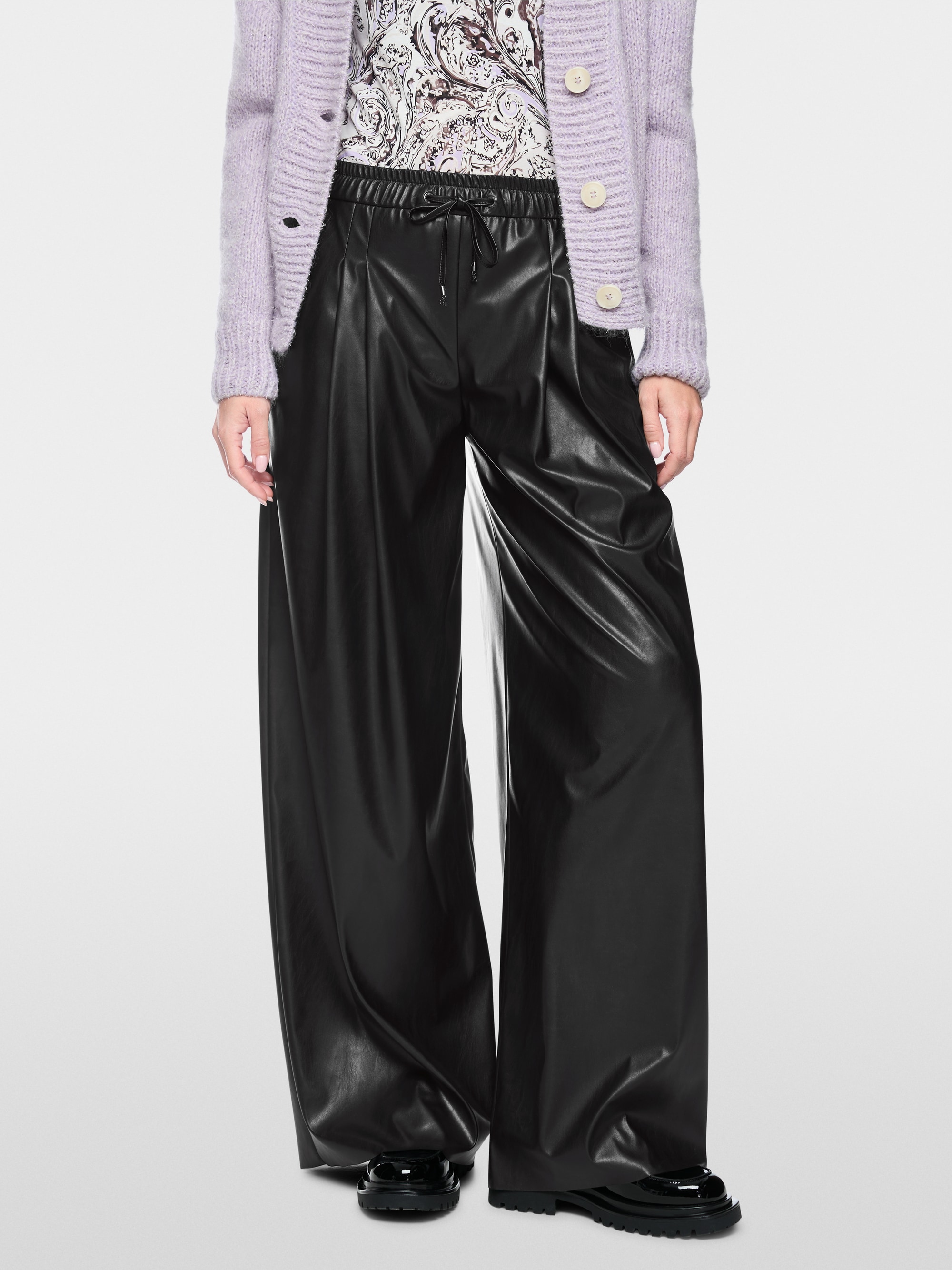 WINNIPEG wide fit faux leather trousers