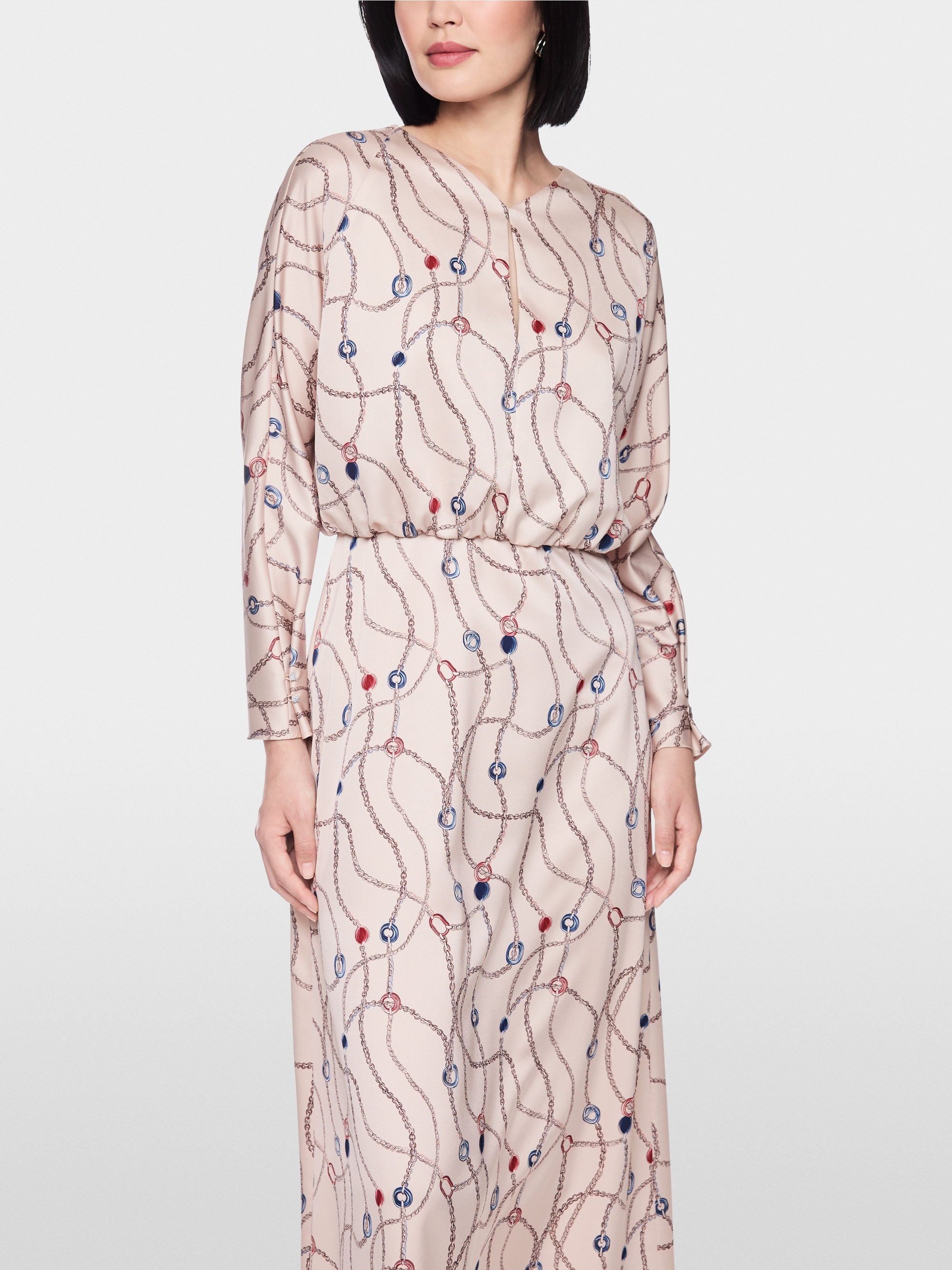 Midi dress with chain print