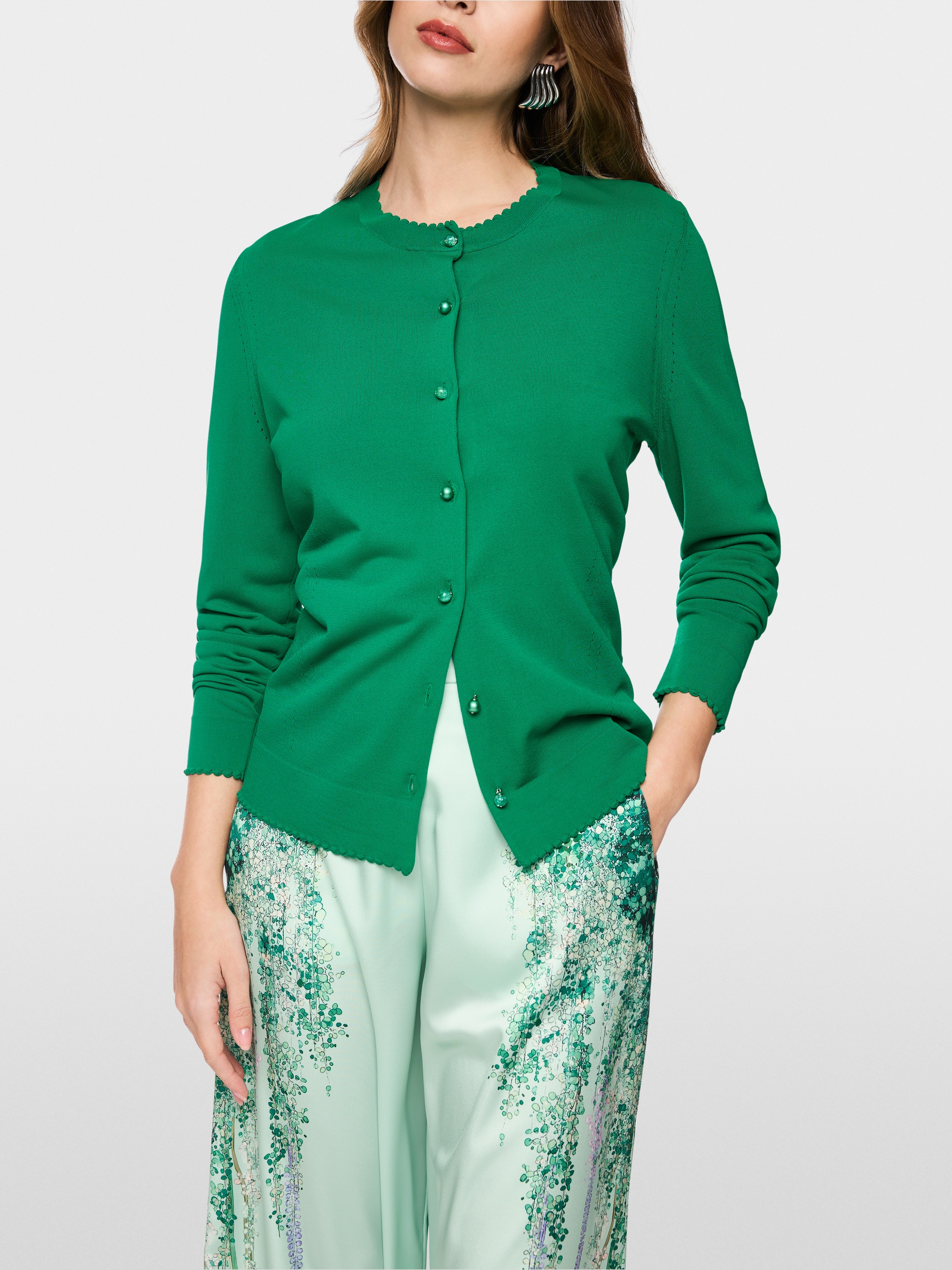 Cardigan ajouré avec boutons en cristal