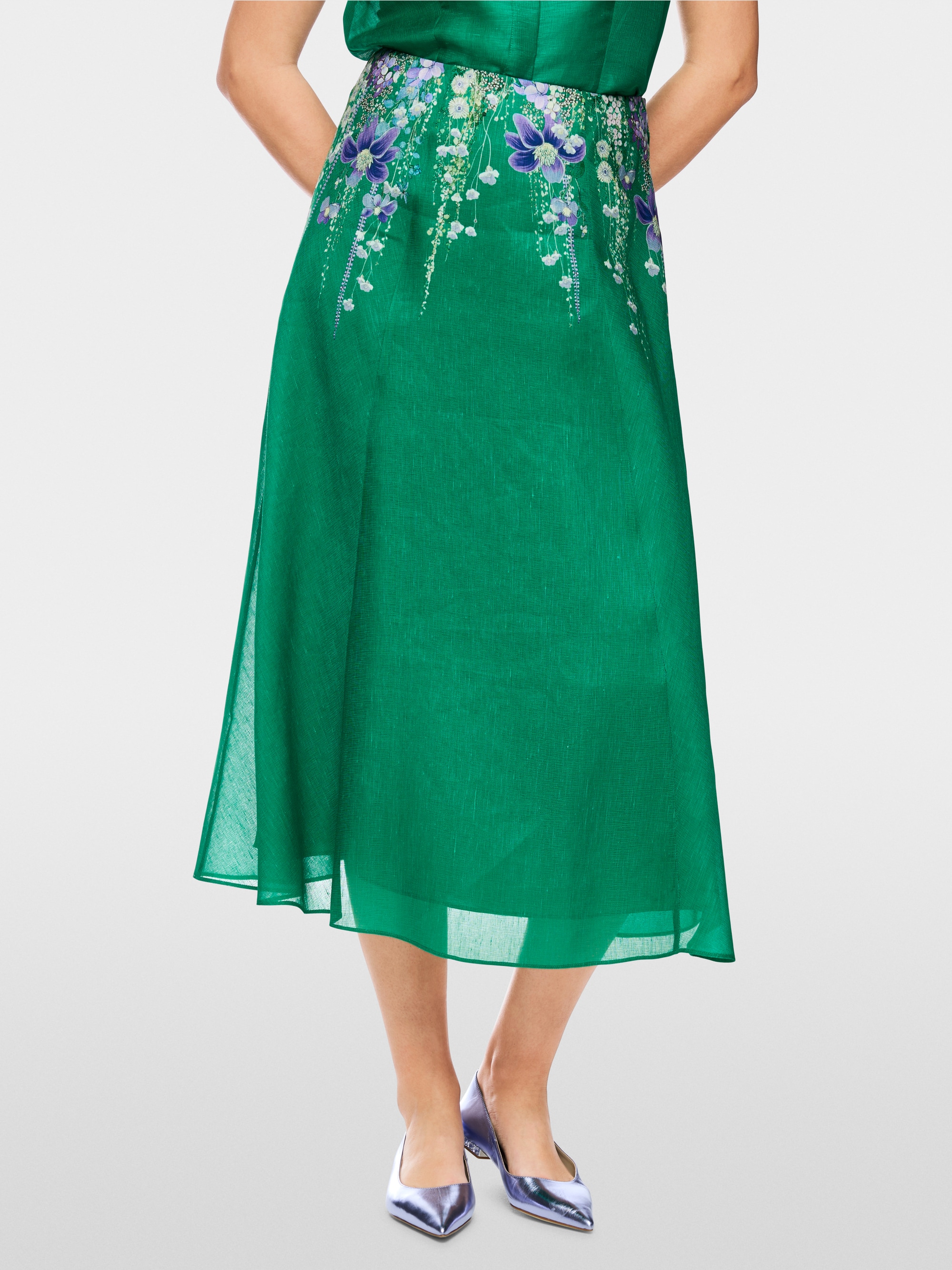 Midi skirt with floral print