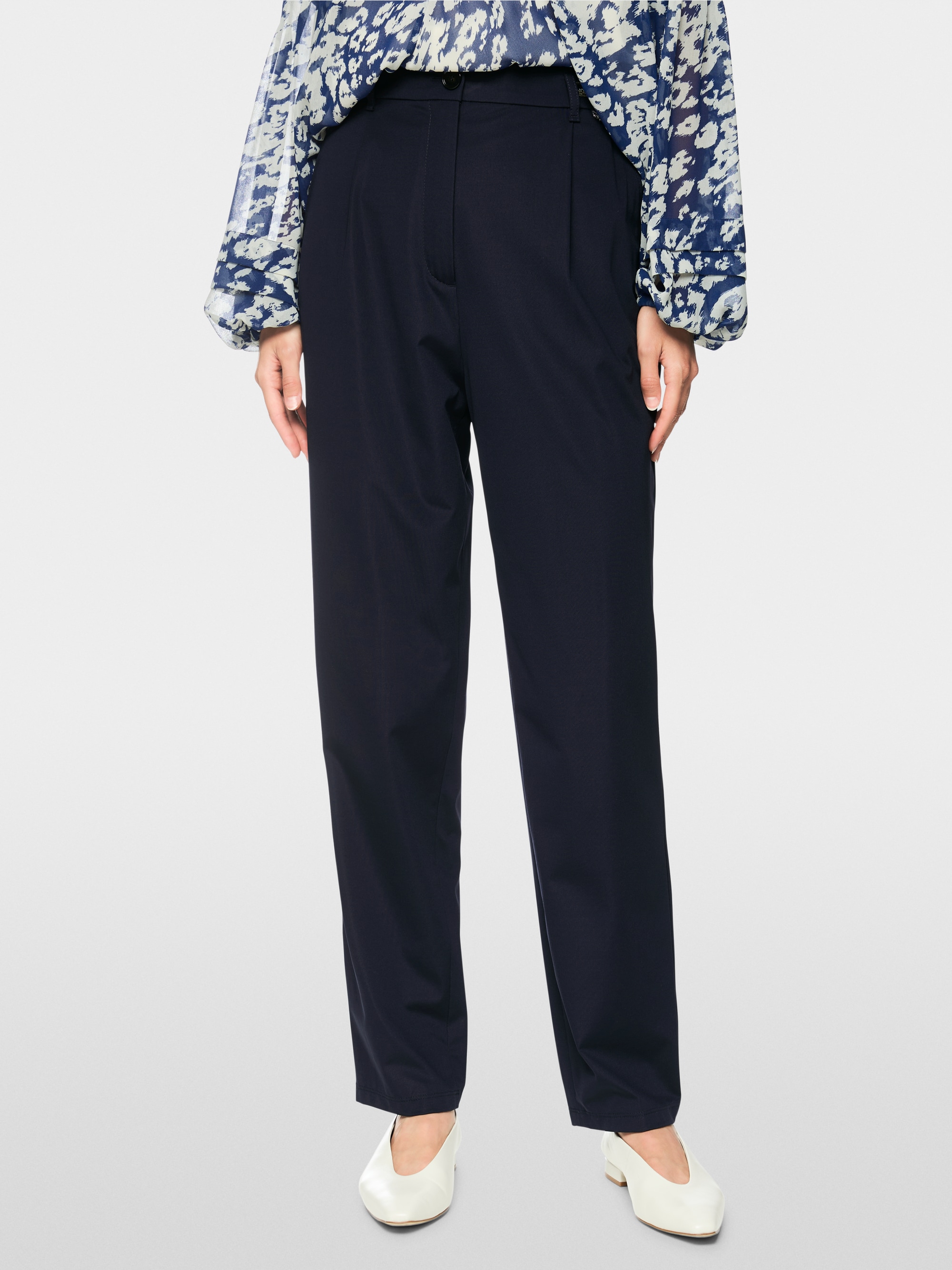 FAQUS feminine fit fabric trousers