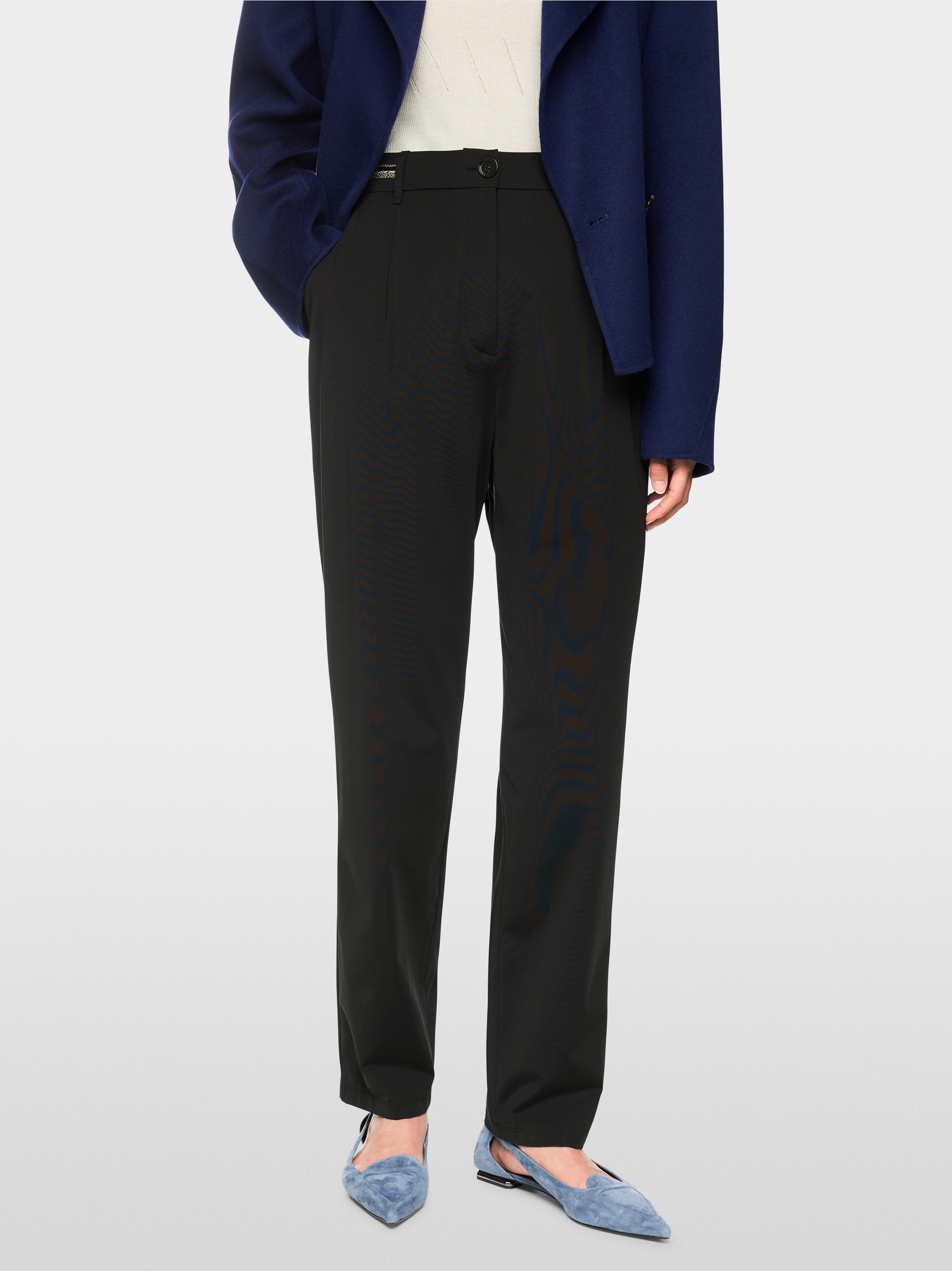 FAQUS feminine fit fabric trousers
