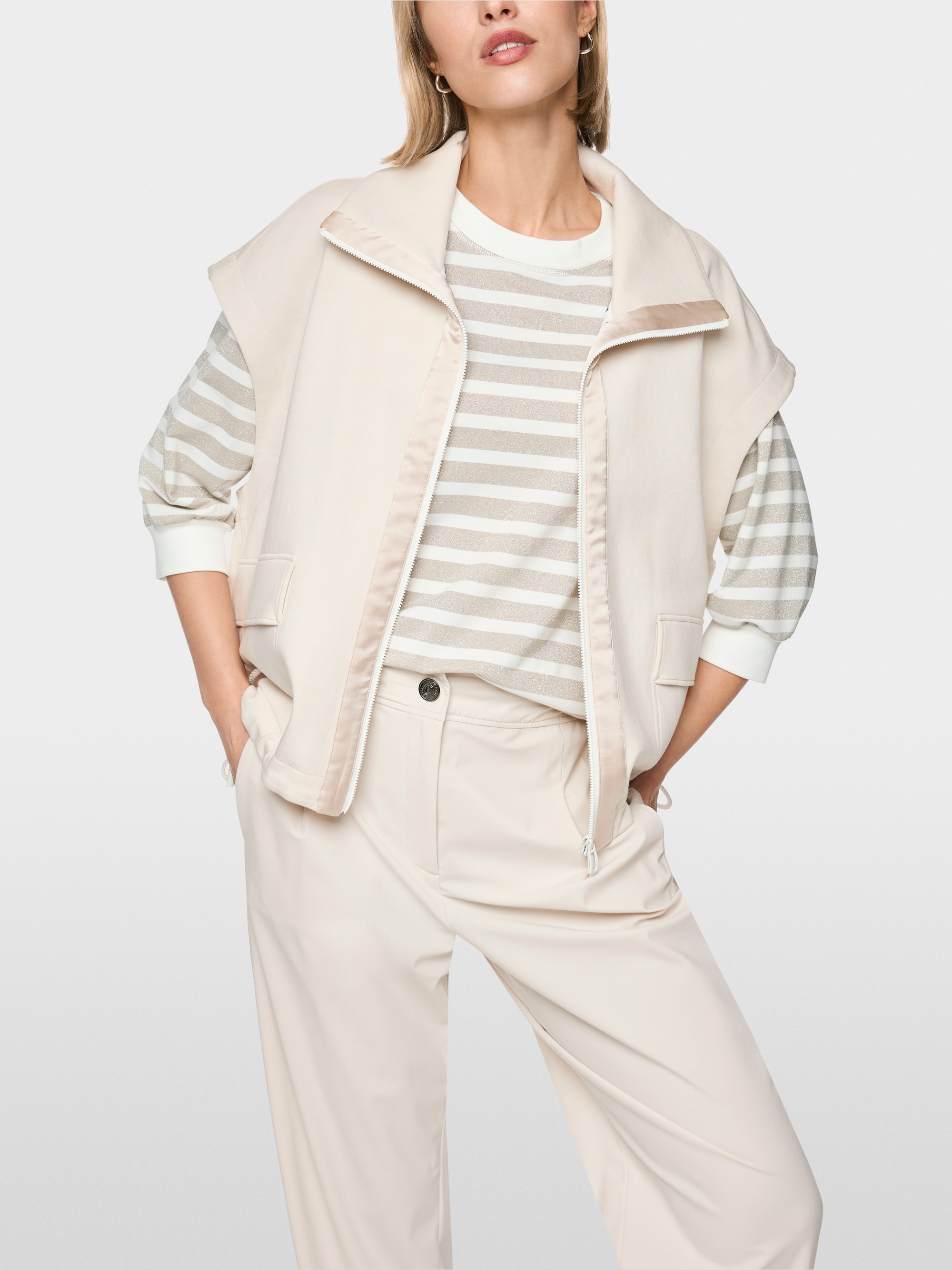 Gilet en mélange de coton à col camionneur