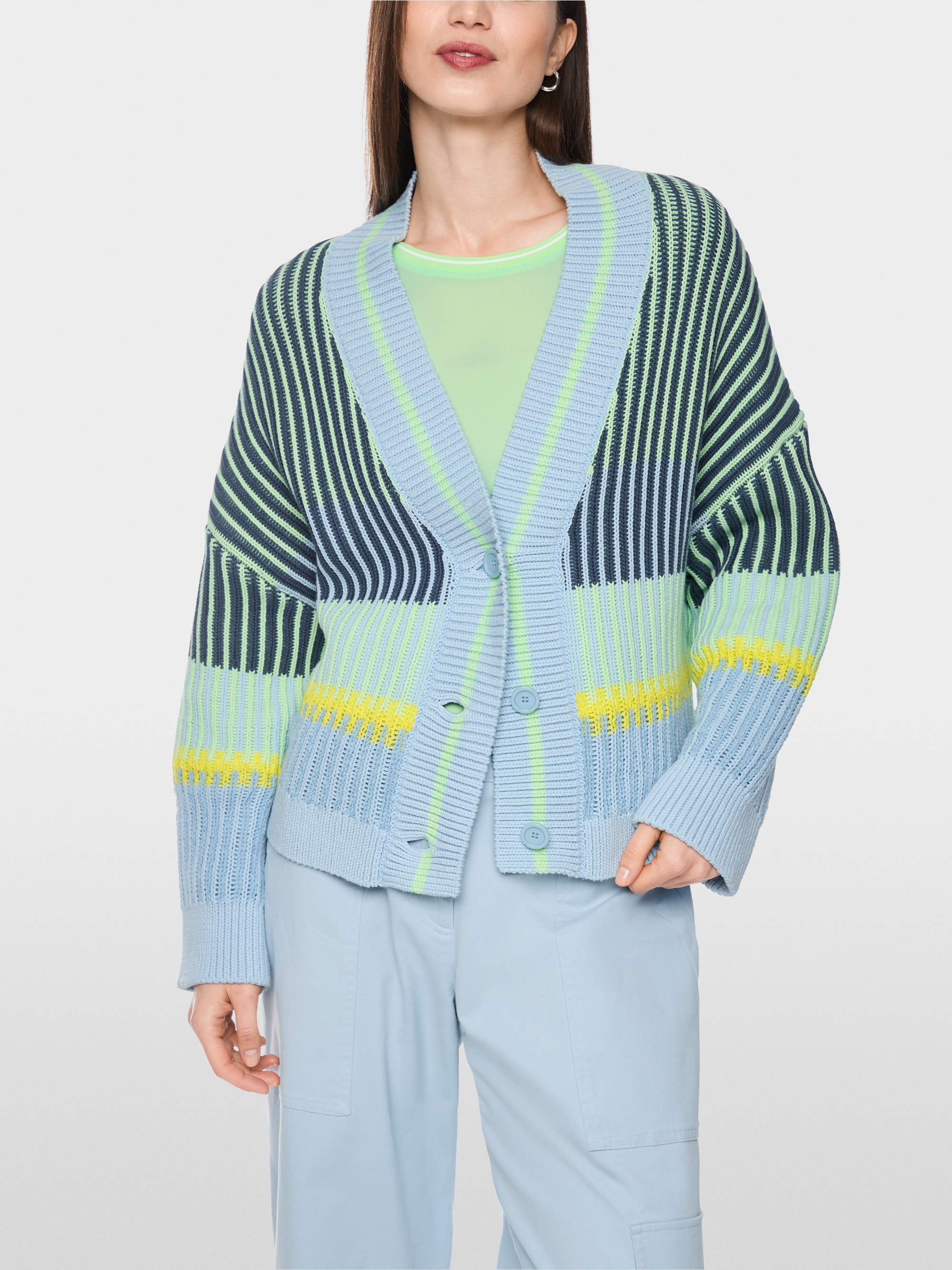 ‘Knitted in Germany’ striped cardigan