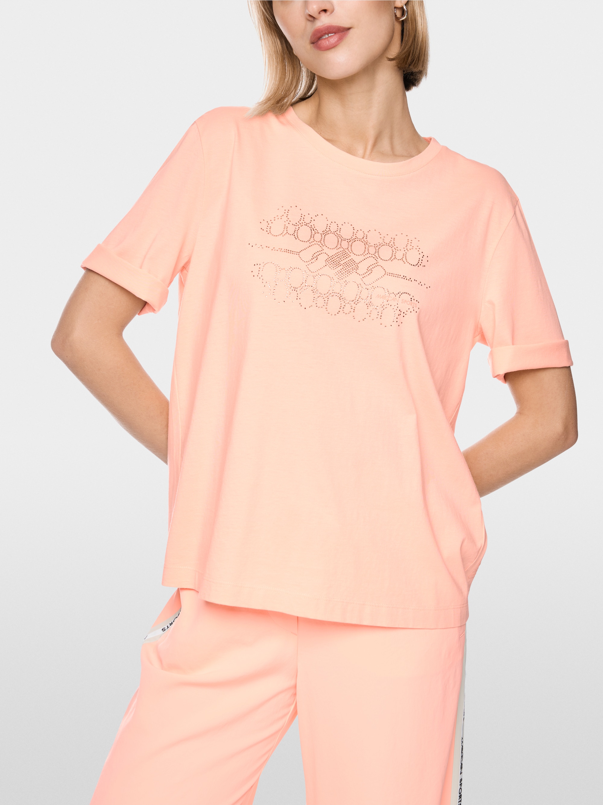 Cotton T-shirt with hotfix stones