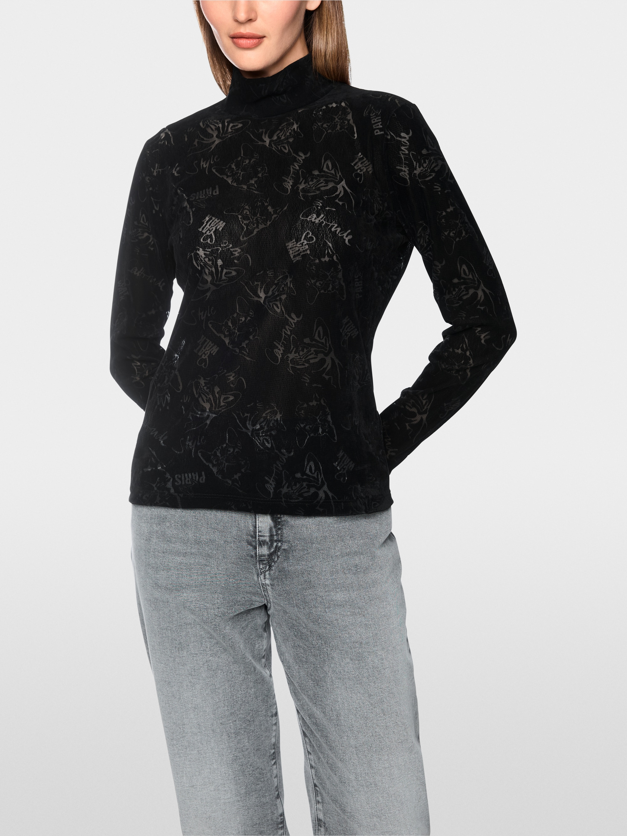 Cat-print shirt