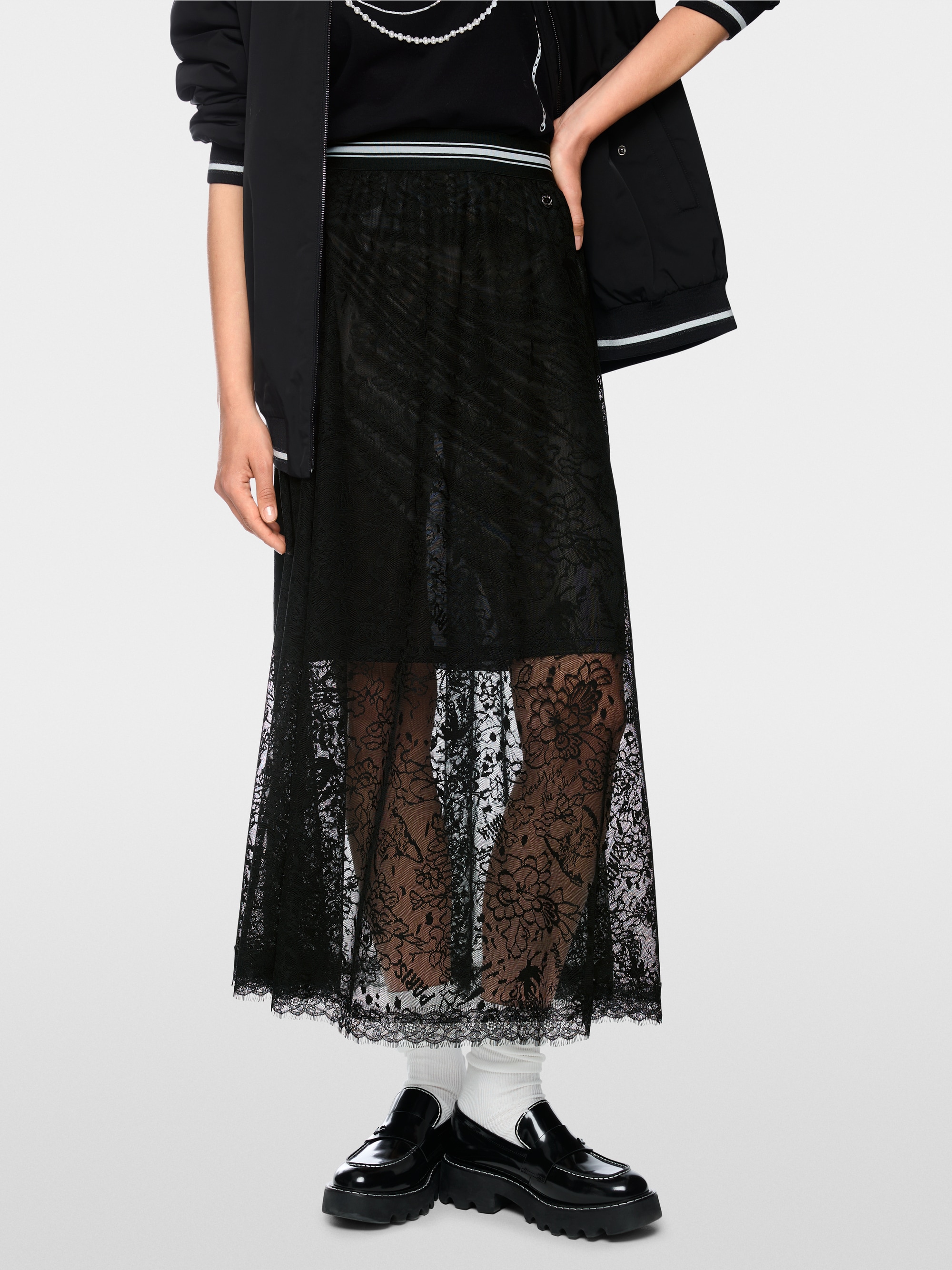 Lace midi skirt