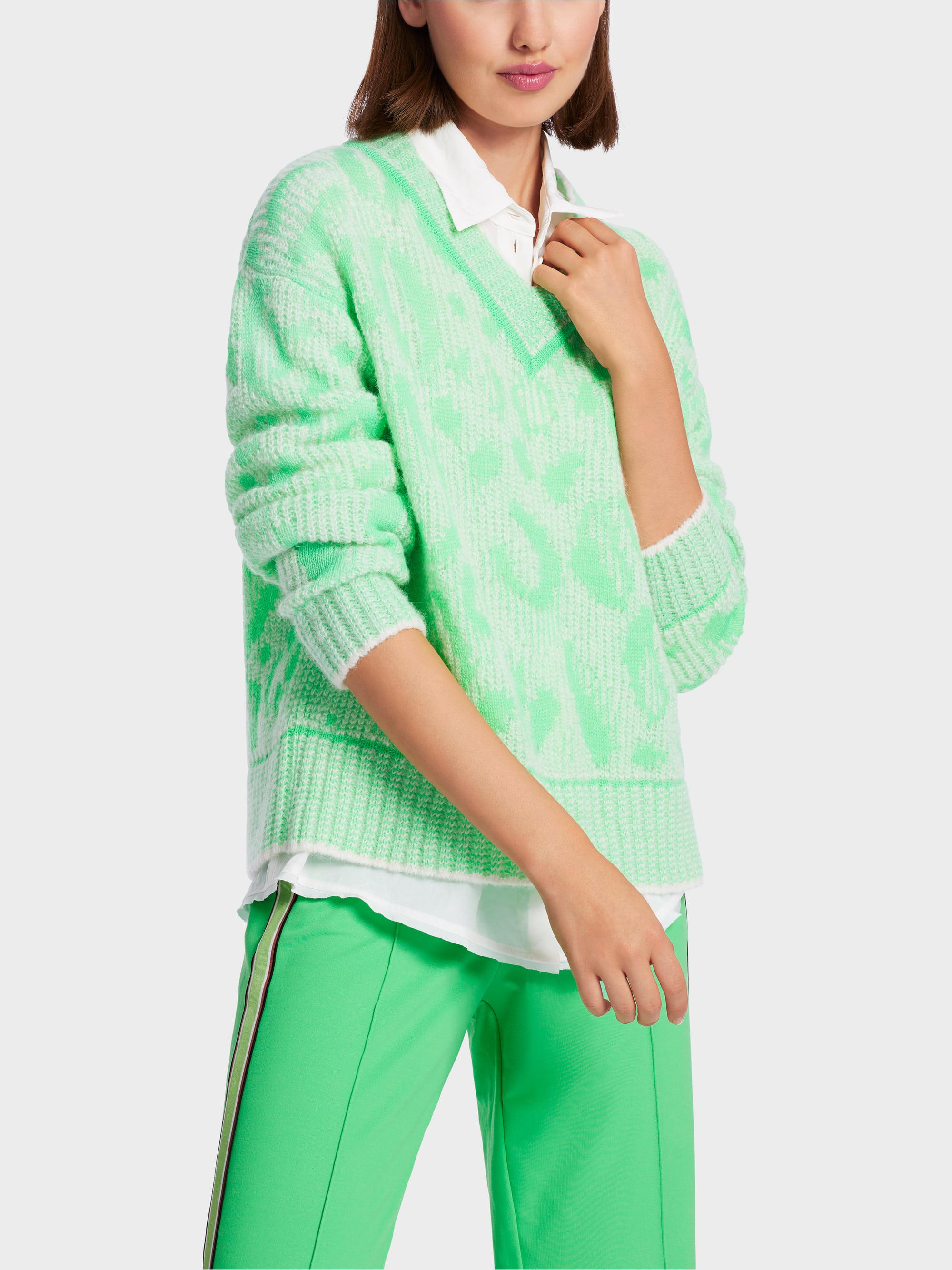 Gemusterter Sweater – Knitted in Germany | marc-cain.com/de 