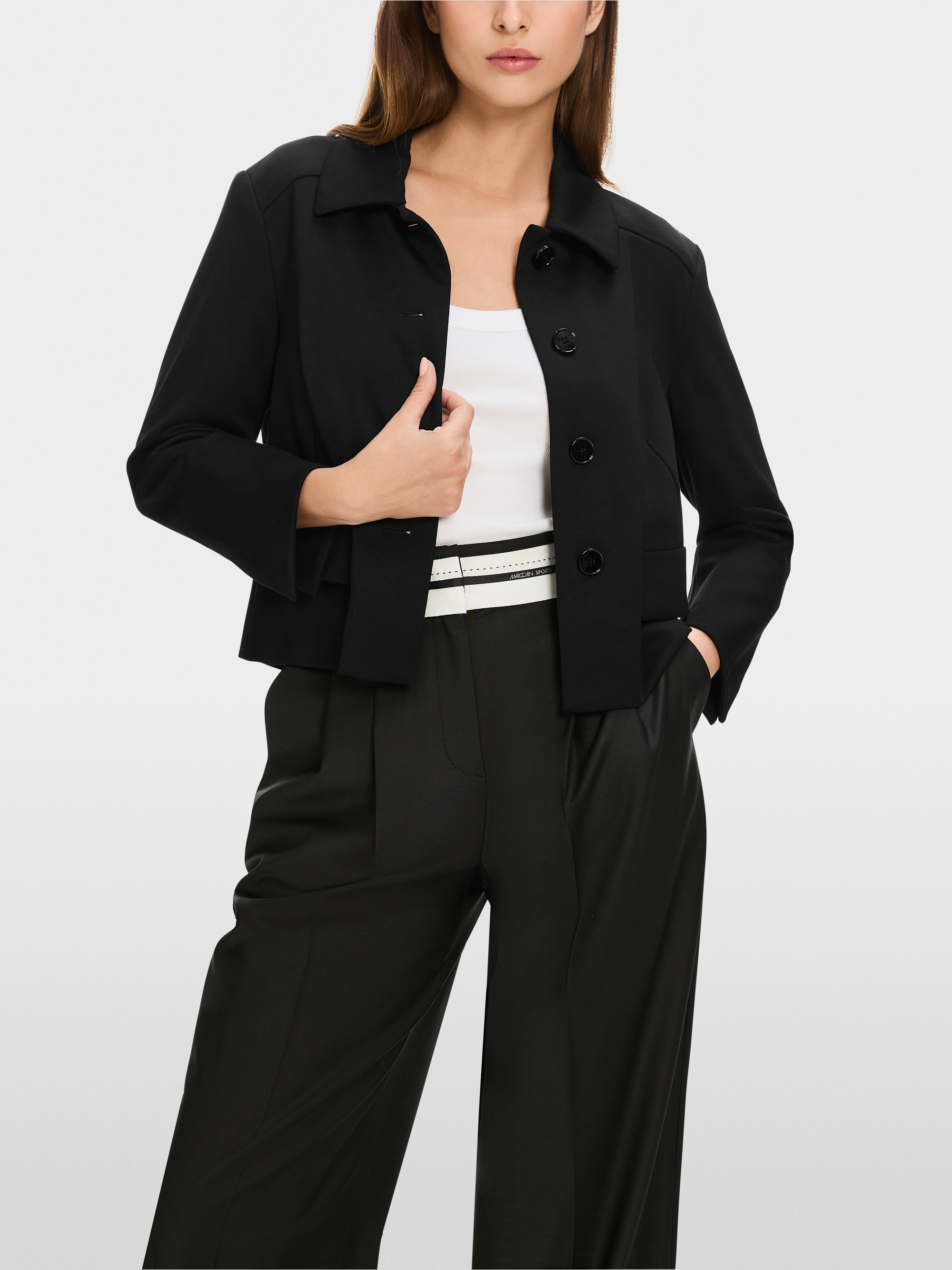 Veste courte manches fendues