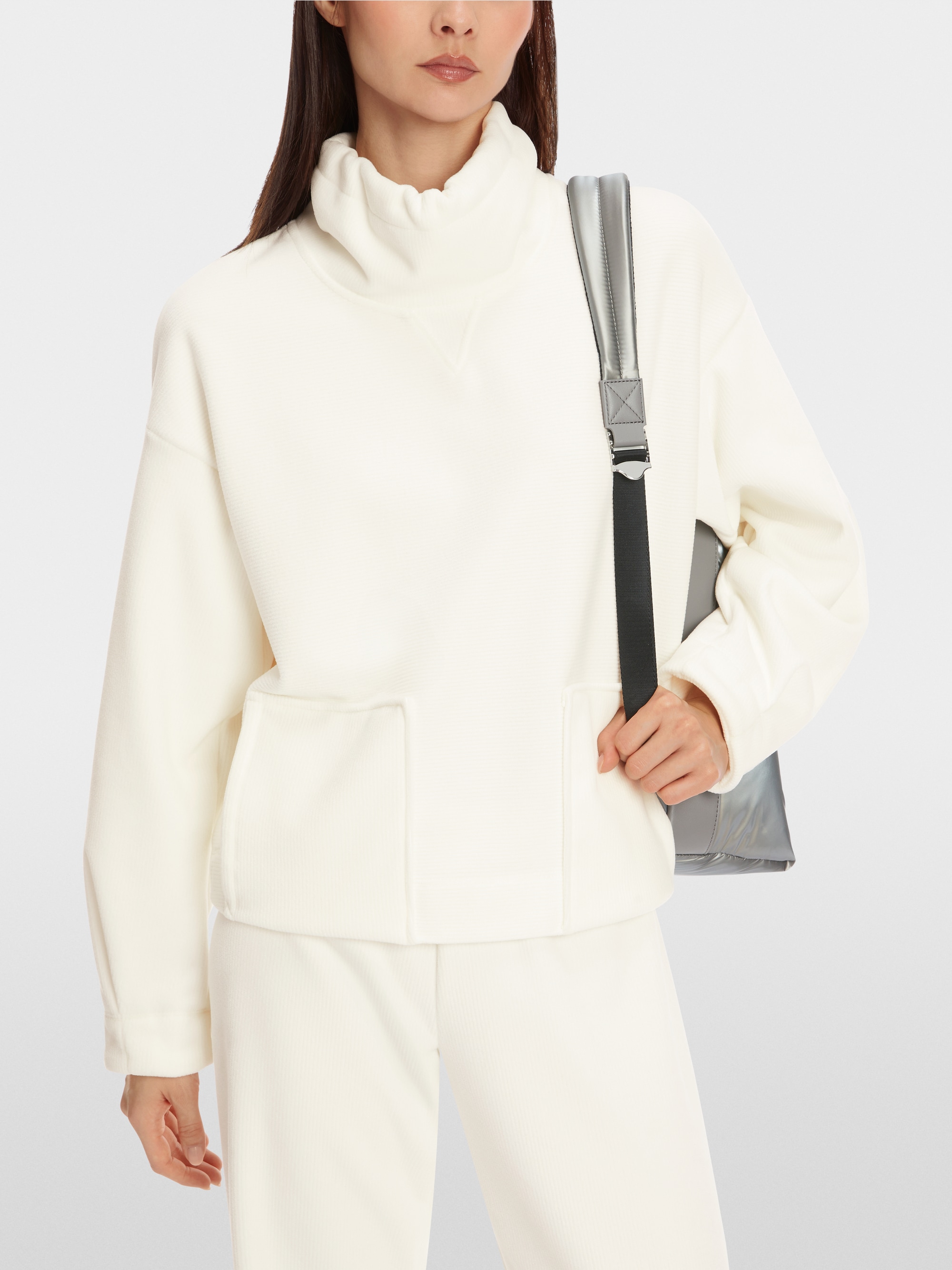 Oversized Sweatshirt mit Querrippen