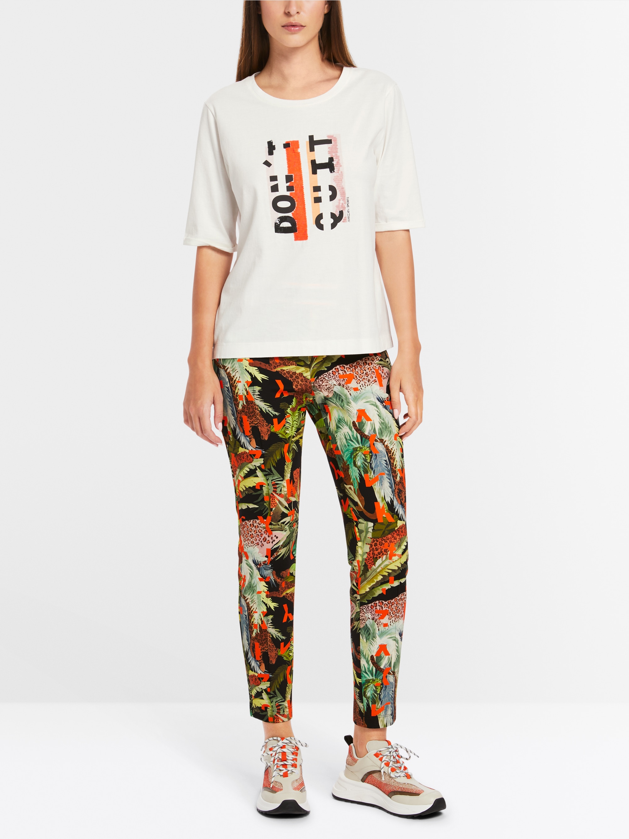 Baumwoll-T-Shirt mit Schrift-Print
