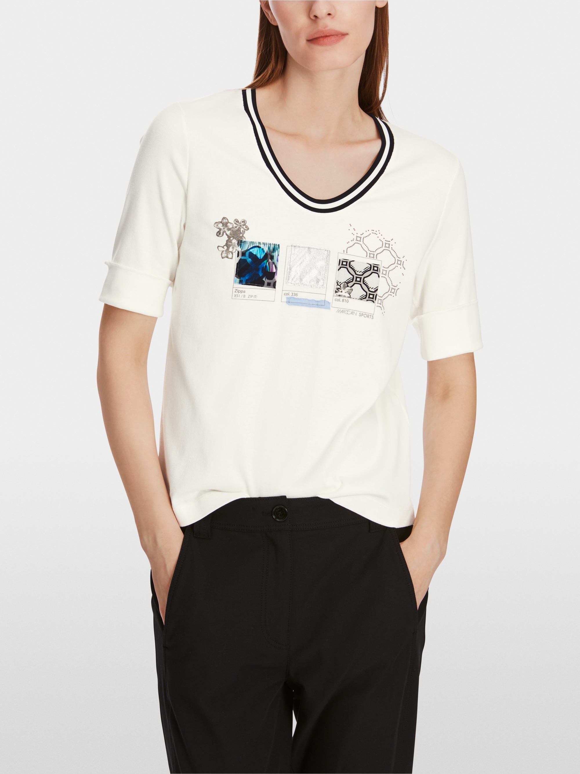 Cotton rib T-shirt