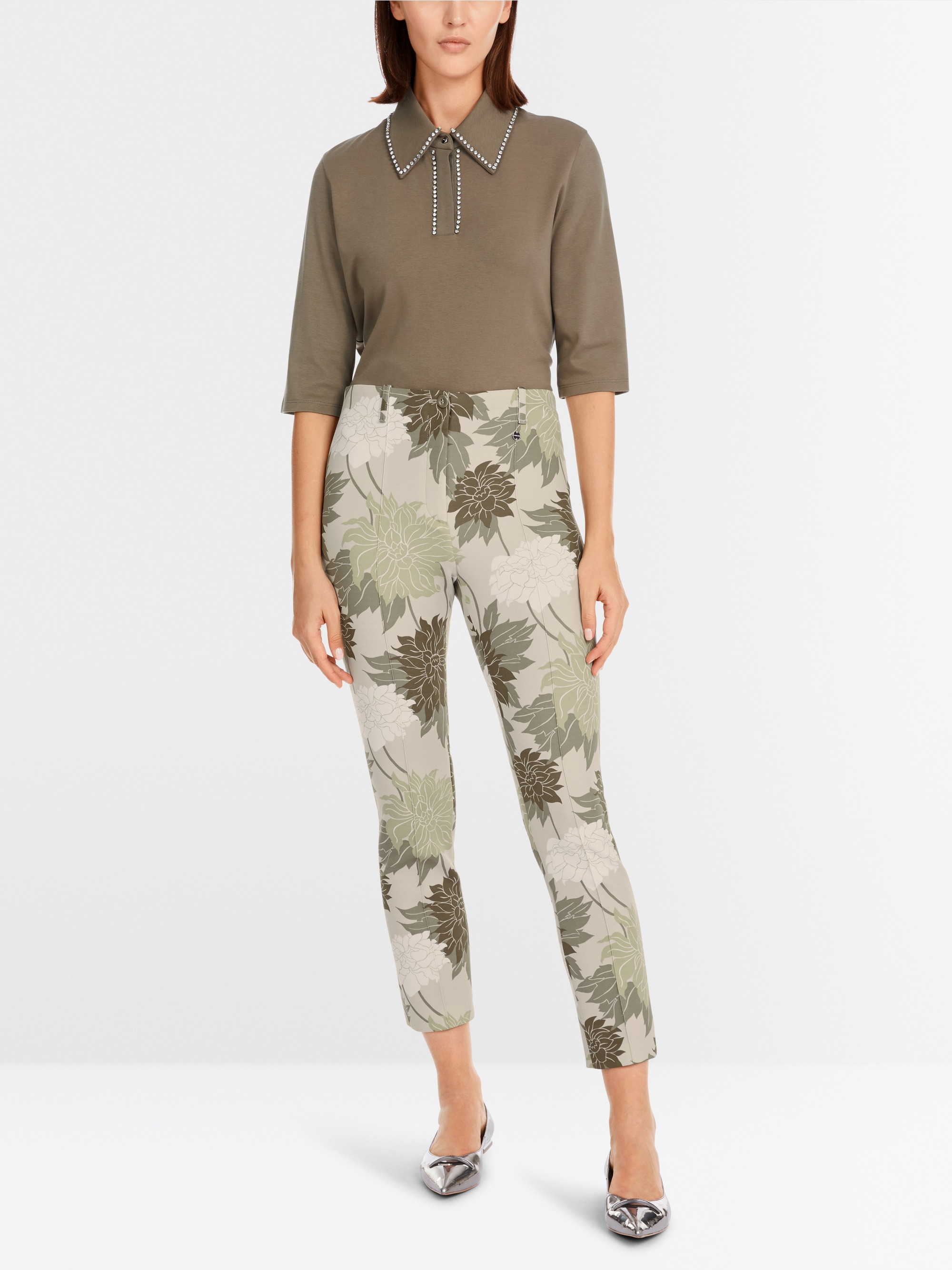 Polo-Shirt mit Strass-Besatz