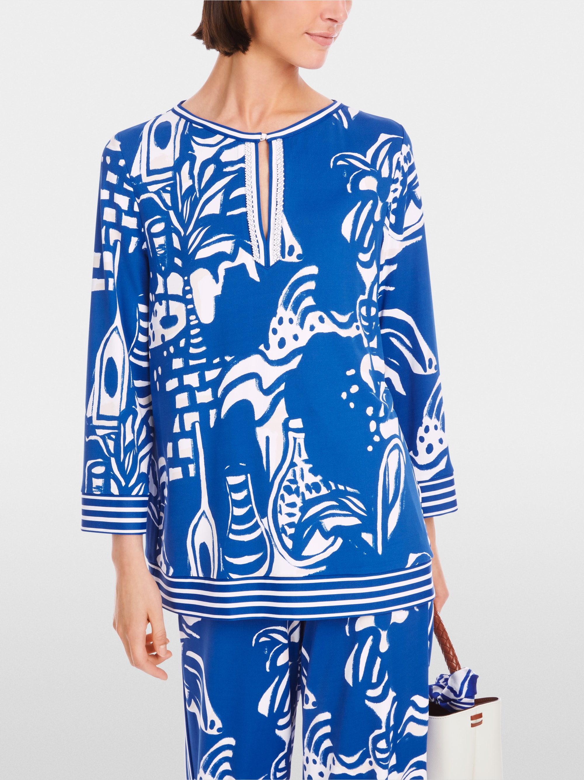 Slip-on blouse with pearls