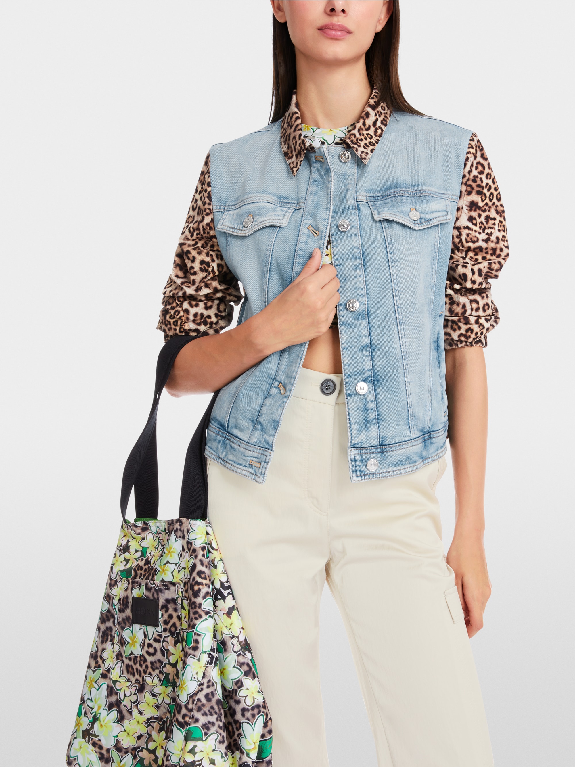 Jacke in Materialmix "Rethink Together"