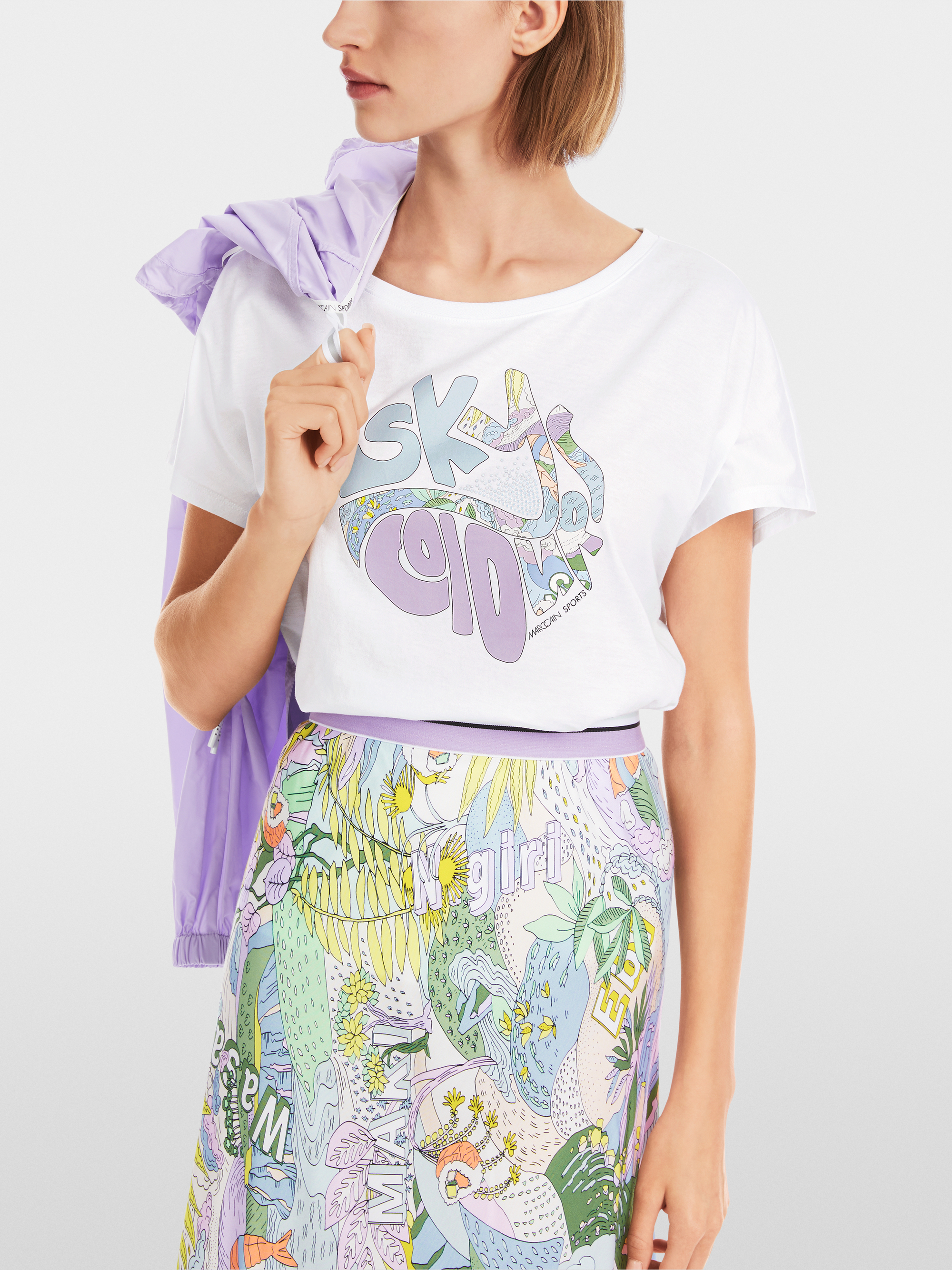 "Rethink Together" T-Shirt mit Strass