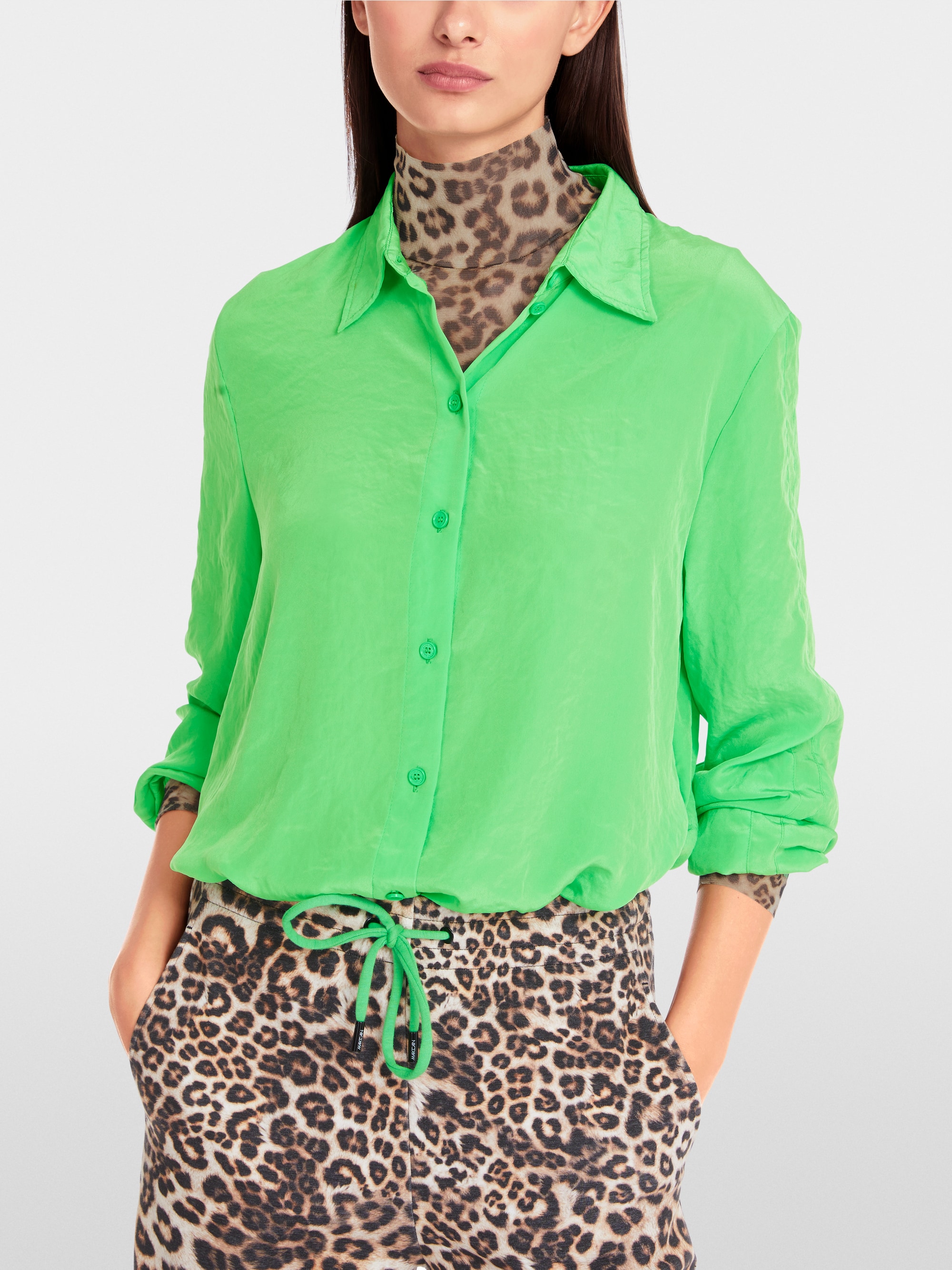 Leichte Hemdbluse in Uni